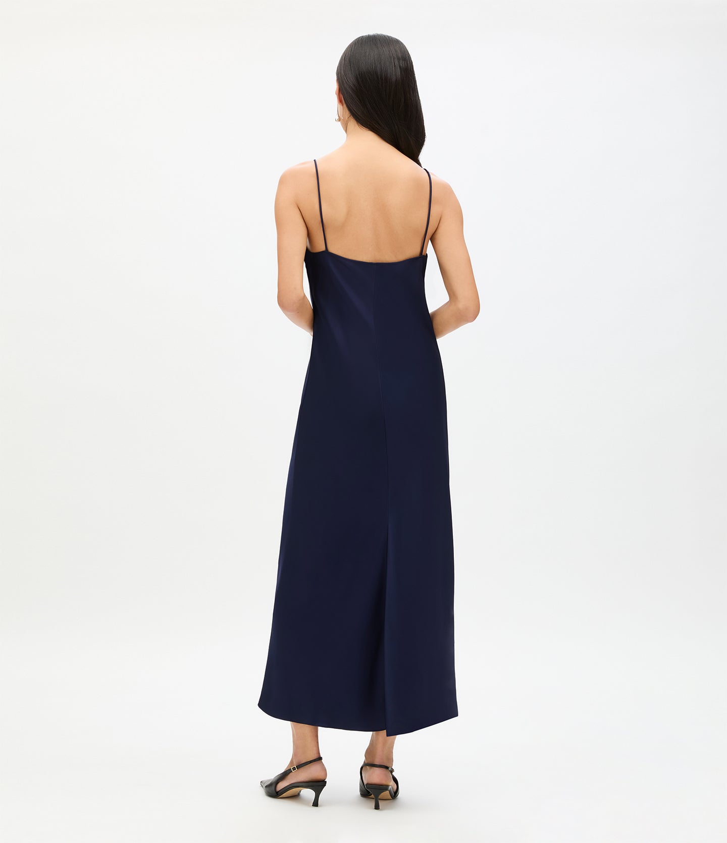 Another Tomorrow Satin Gown in Indigo – Satin Women's Dress