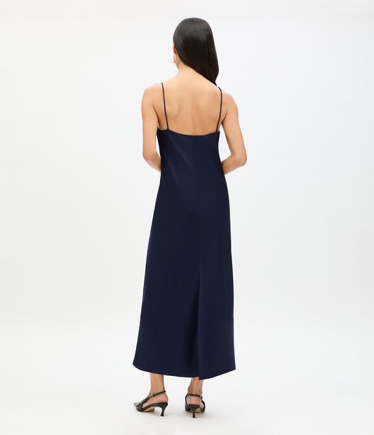 Another Tomorrow Satin Gown in Indigo – Satin Women's Dress