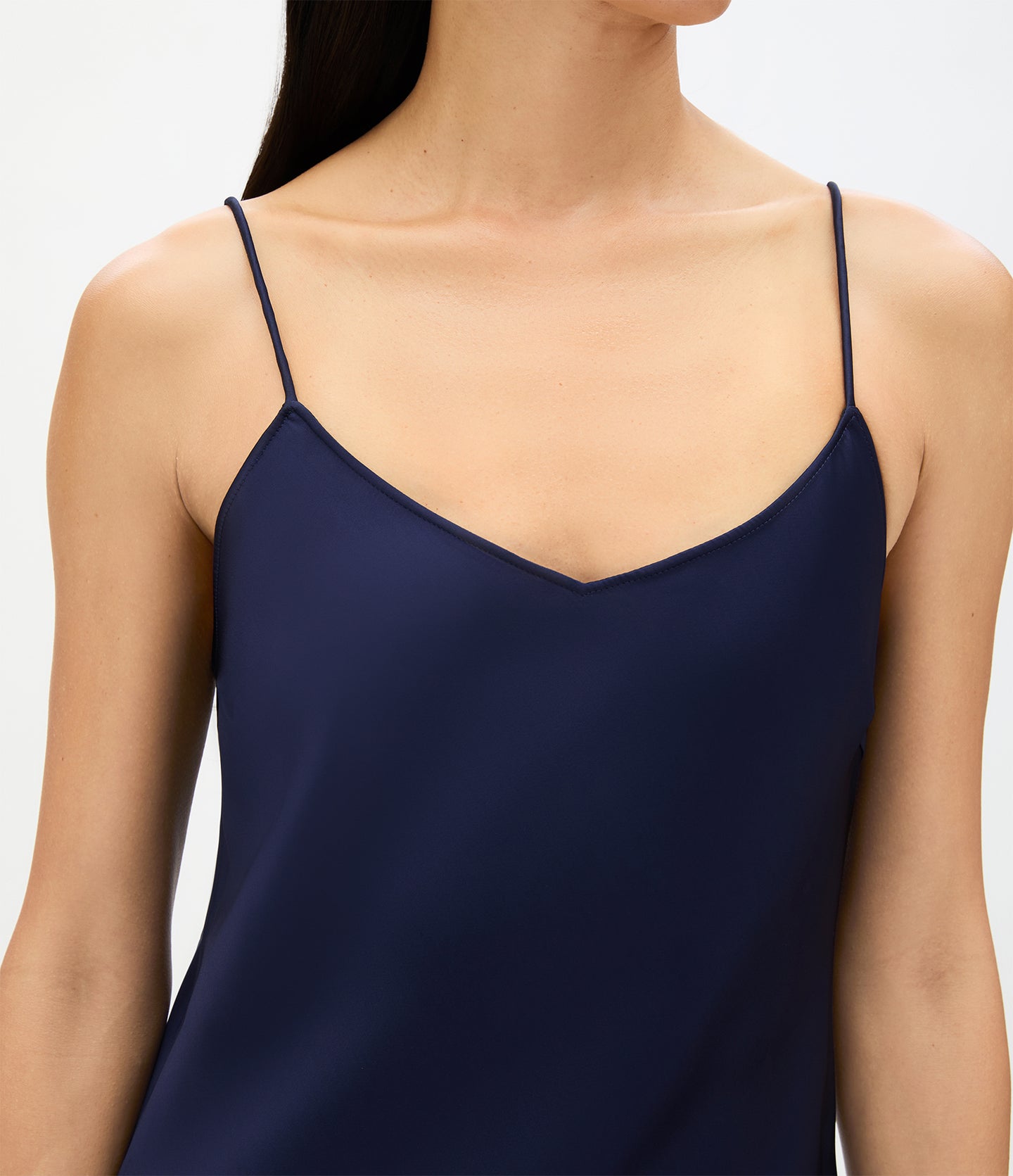 Another Tomorrow Satin Gown in Indigo – Satin Women's Dress