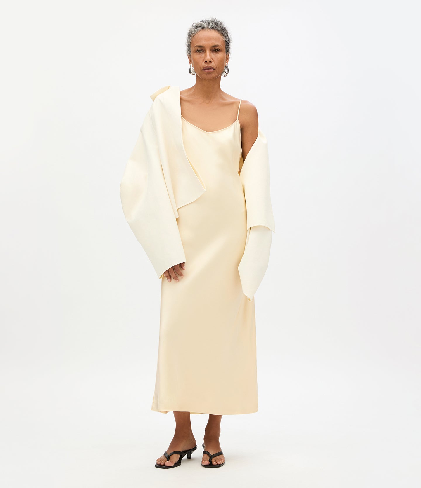 Another Tomorrow Satin Gown in Butter – Satin Women's Dress