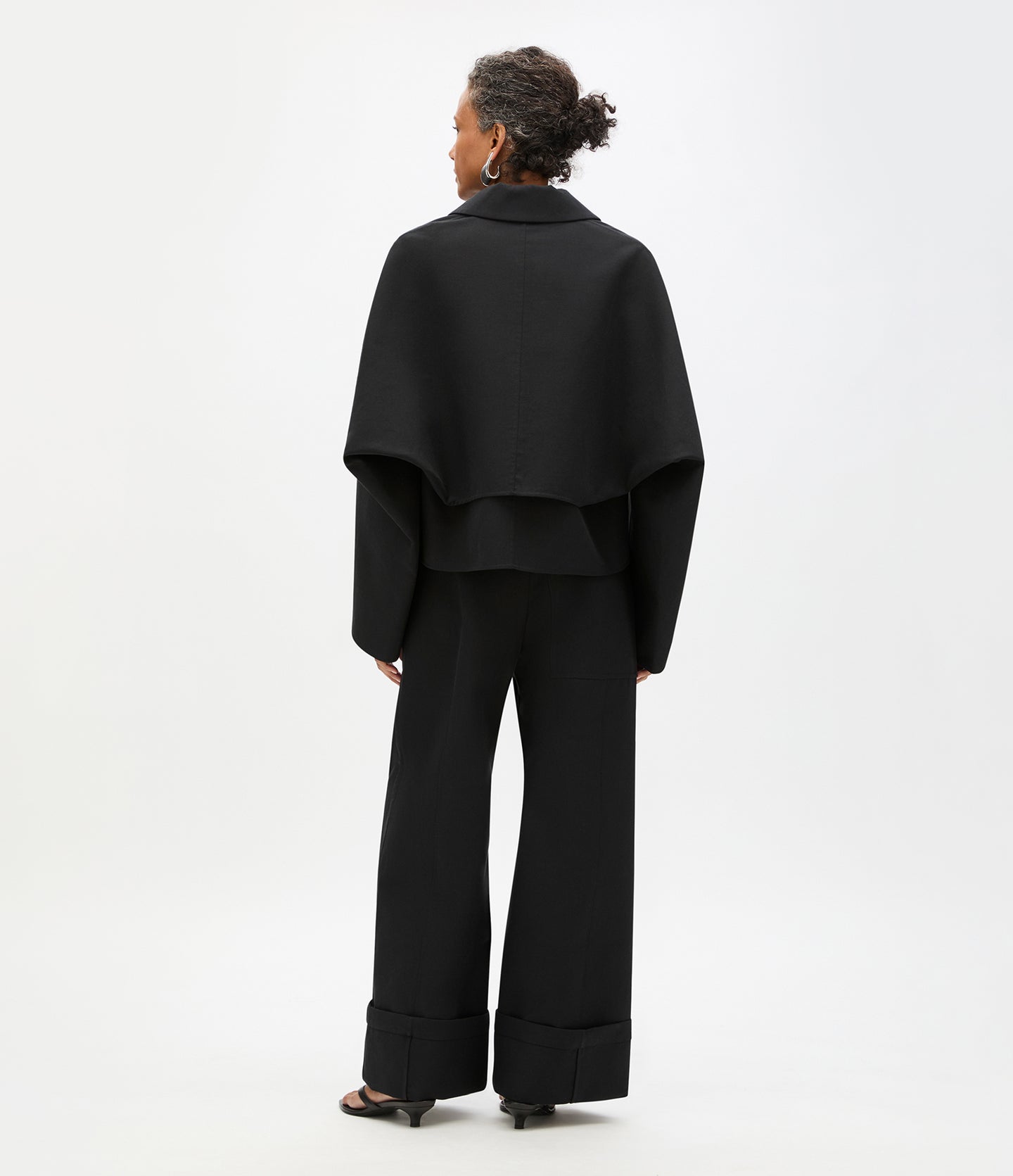 Another Tomorrow Short Mac Blouson in Black – Cotton Women's Outerwear