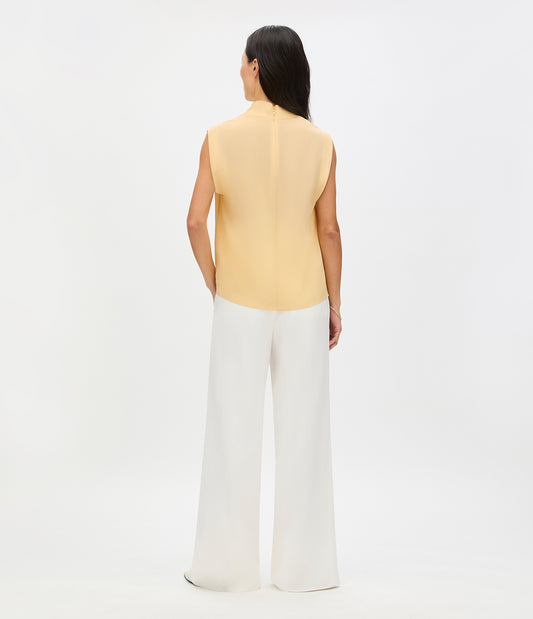Another Tomorrow Silk Draped Top in Butter – Silk Women's Top