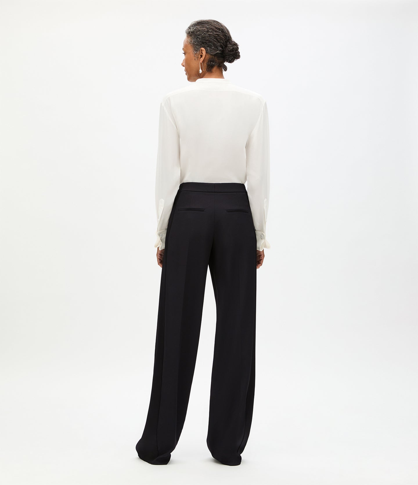 Another Tomorrow Tuxedo Trouser in Black – Wool Women's Trousers