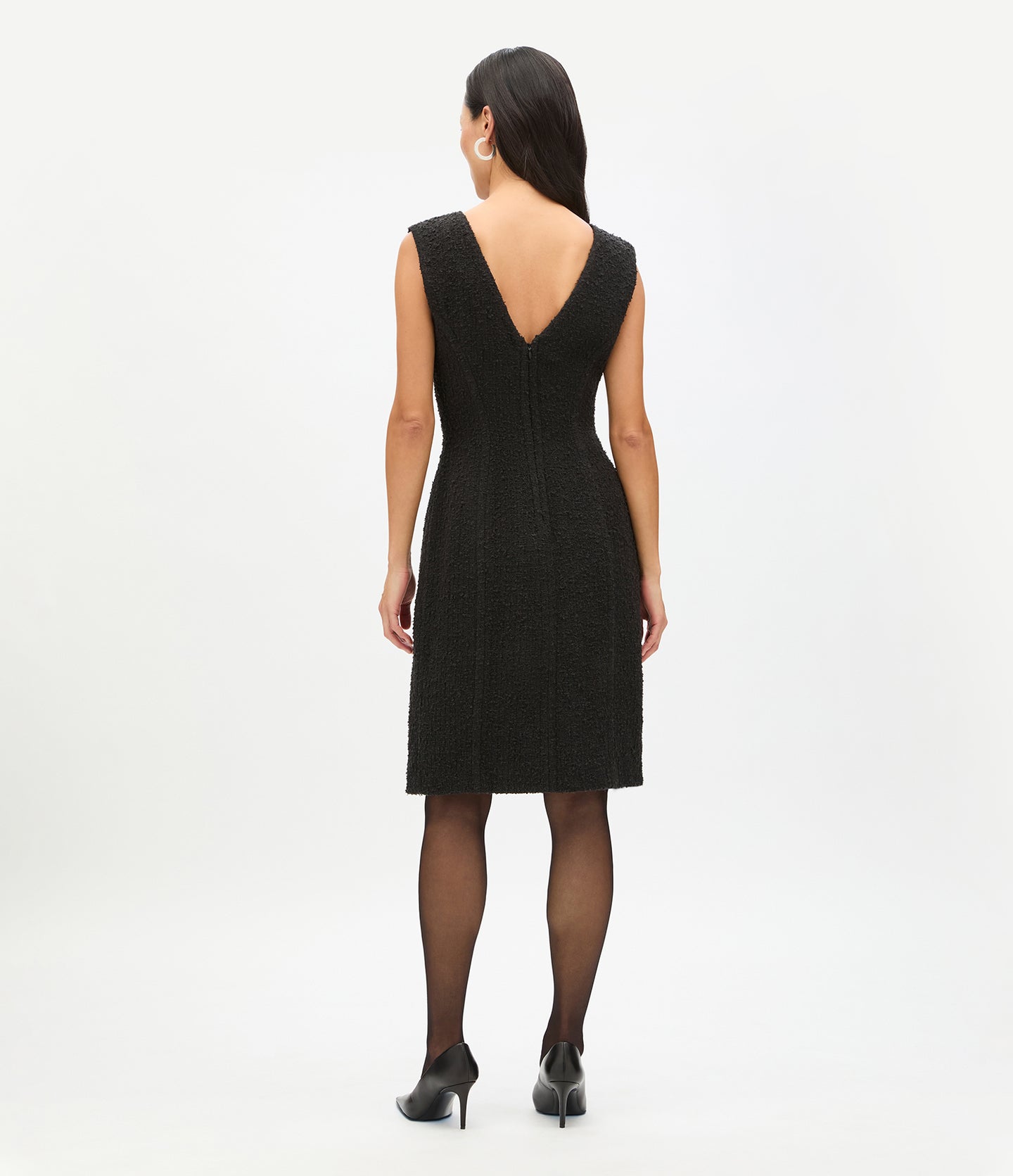 Another Tomorrow Tweed Dress in Black – Cotton Women's Dress