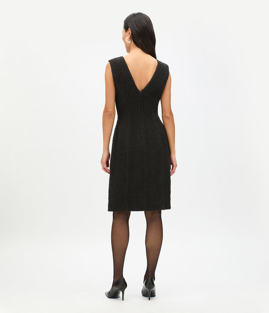 Another Tomorrow Tweed Dress in Black – Cotton Women's Dress