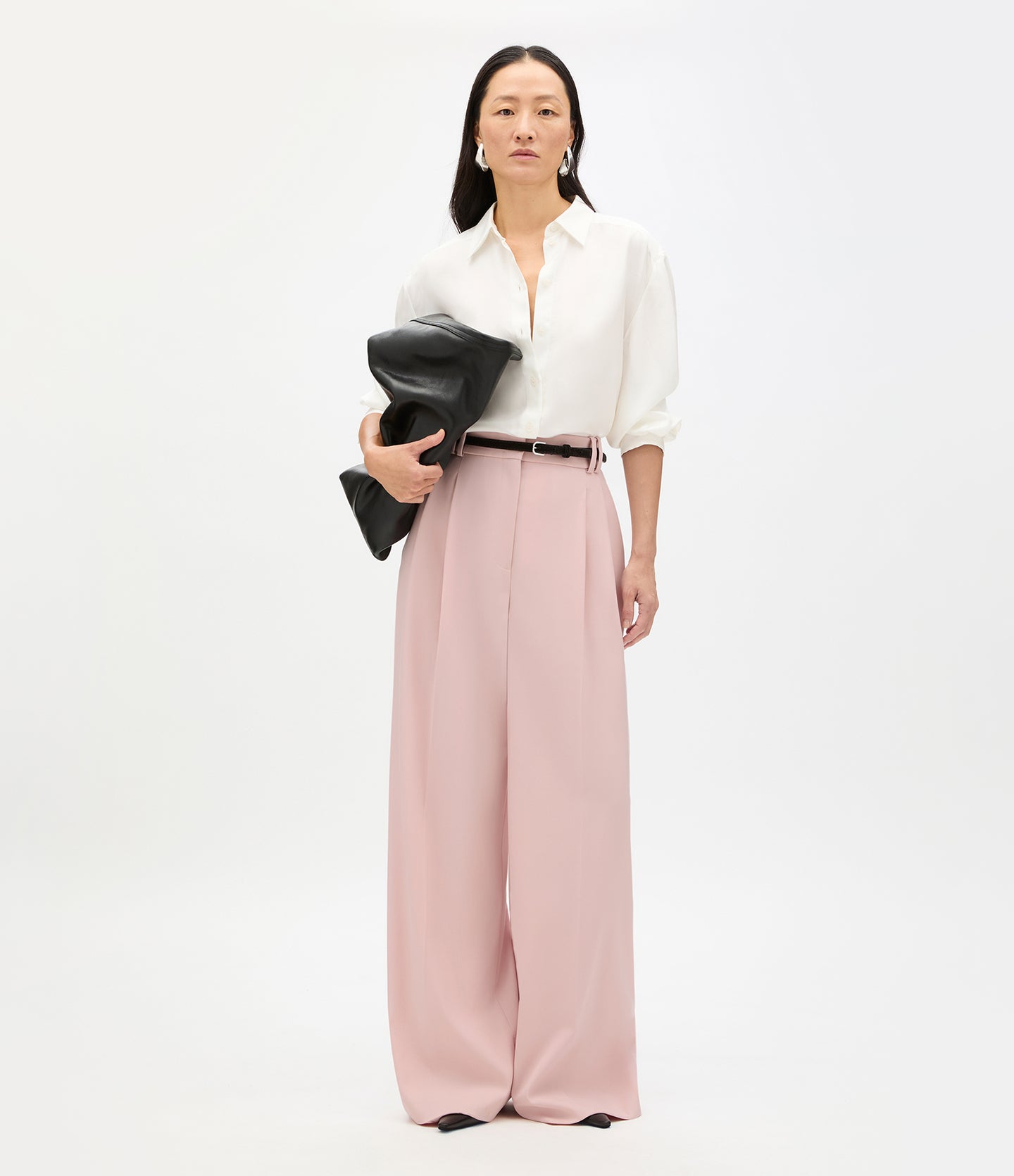 Twill Pleated Trouser | Lotus Pink