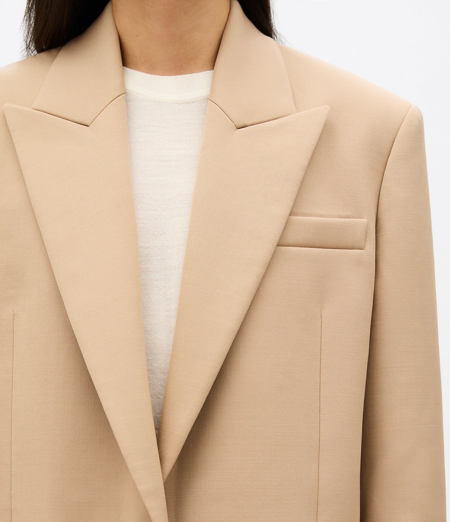 Another Tomorrow Wool Tailored Jacket in Camel – Wool Women's Jacket