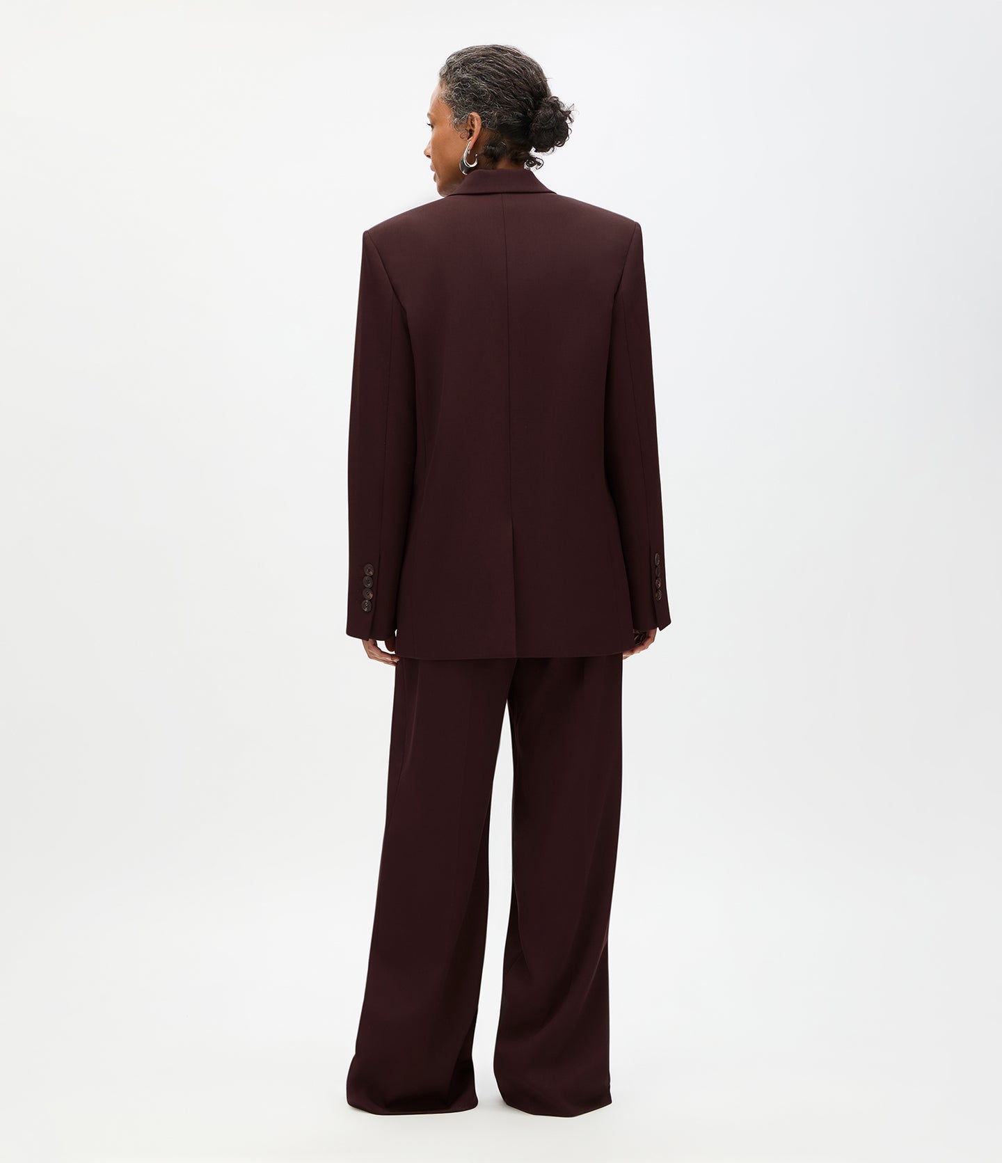 Another Tomorrow Wool Tailored Jacket in Dark Chocolate – Wool Women's Jacket