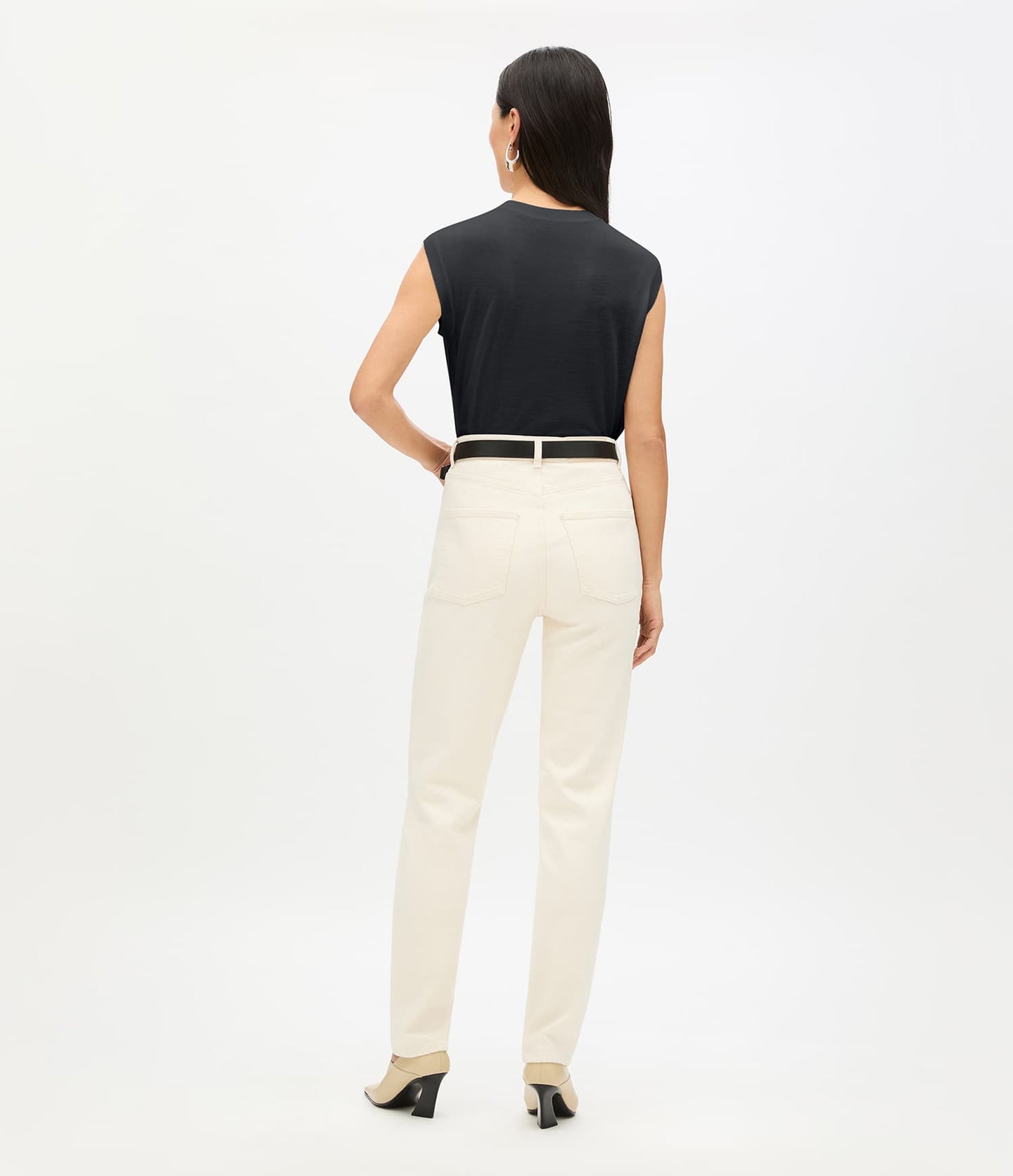 Another Tomorrow Featherweight Shell in Black – Wool Women's Top