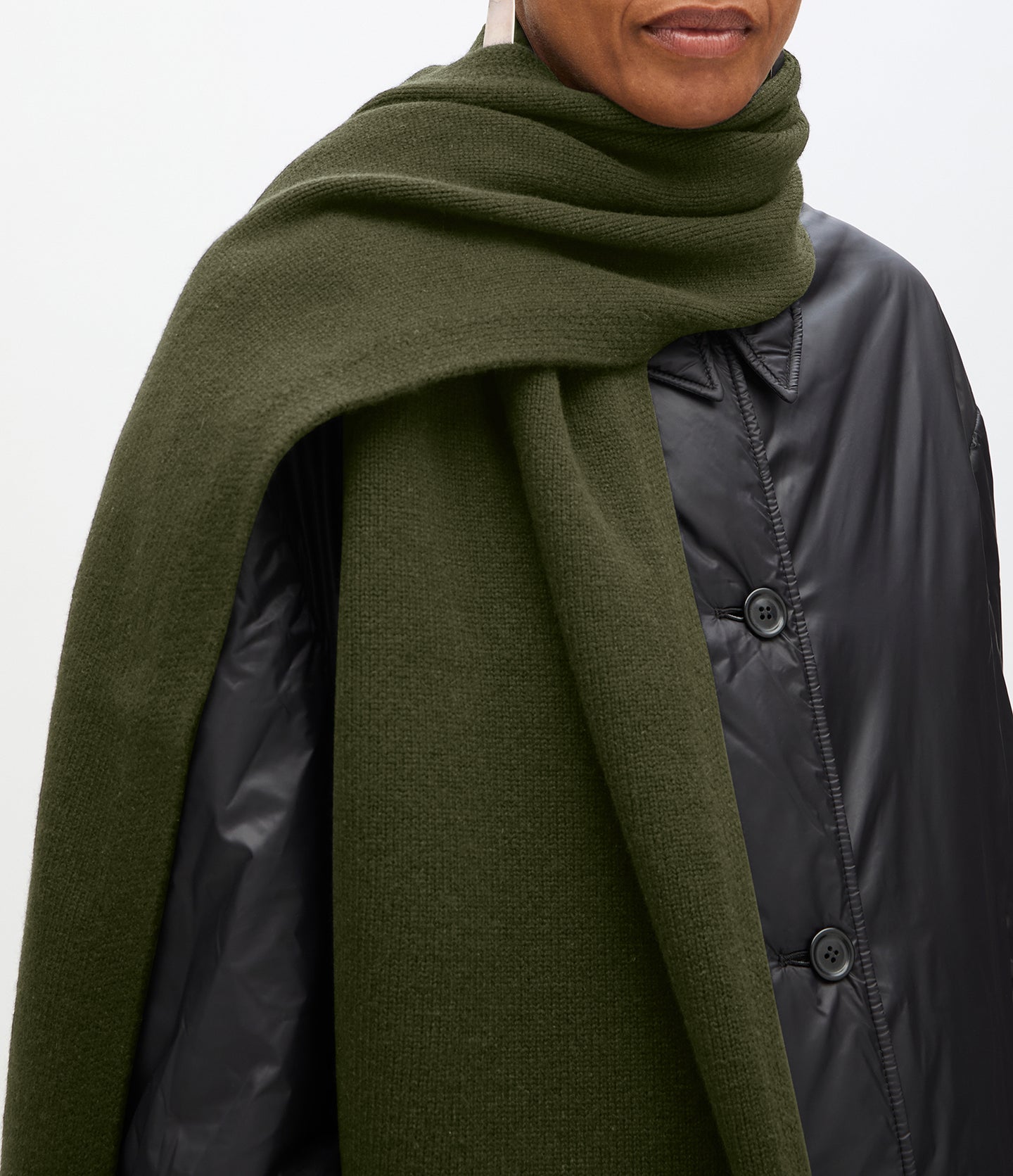 Another Tomorrow Cashmere Shawl Scarf in Moss – Cashmere