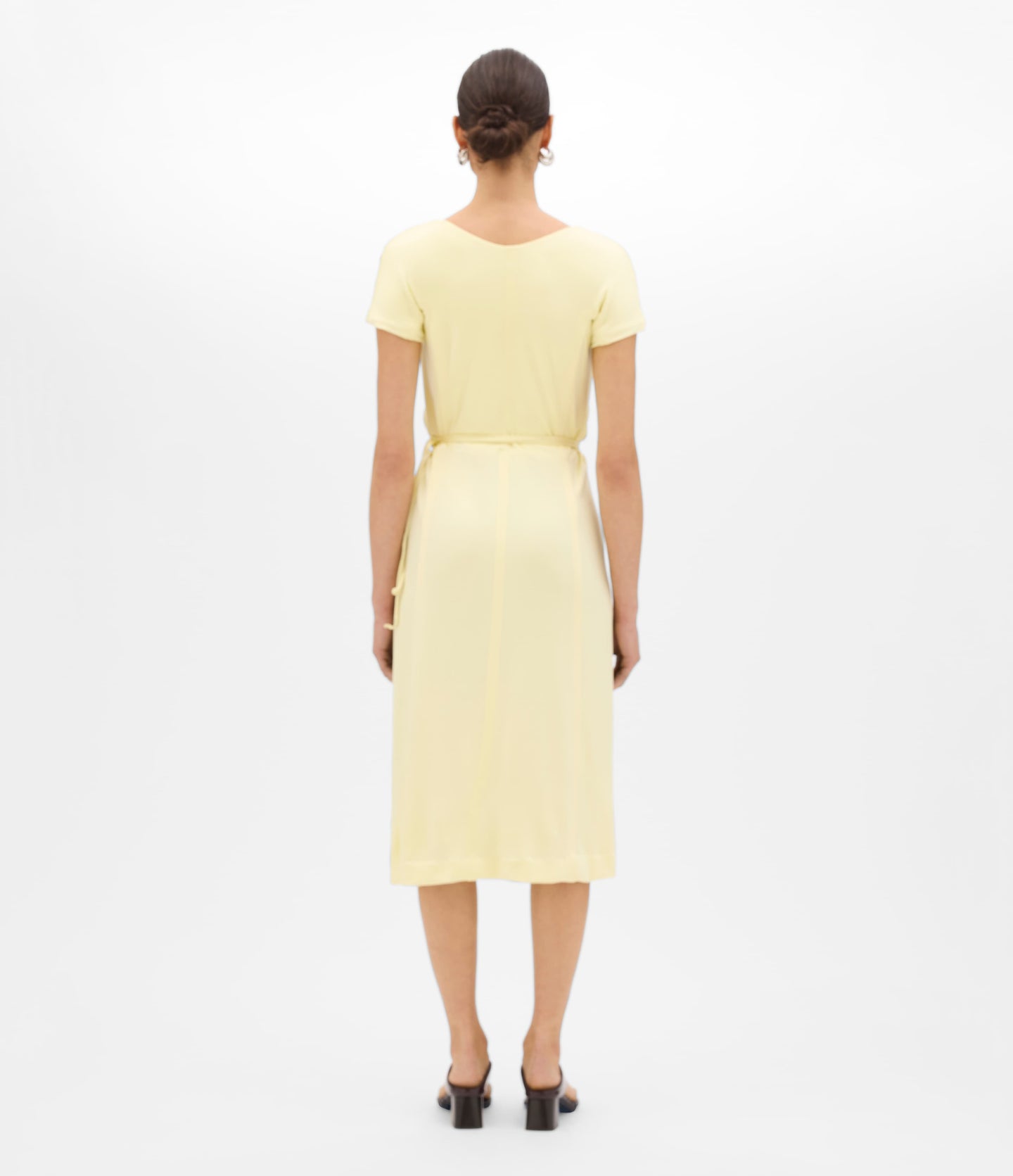 Another Tomorrow Fluid Wrap Dress in Honeysuckle – Viscose Women's Dress