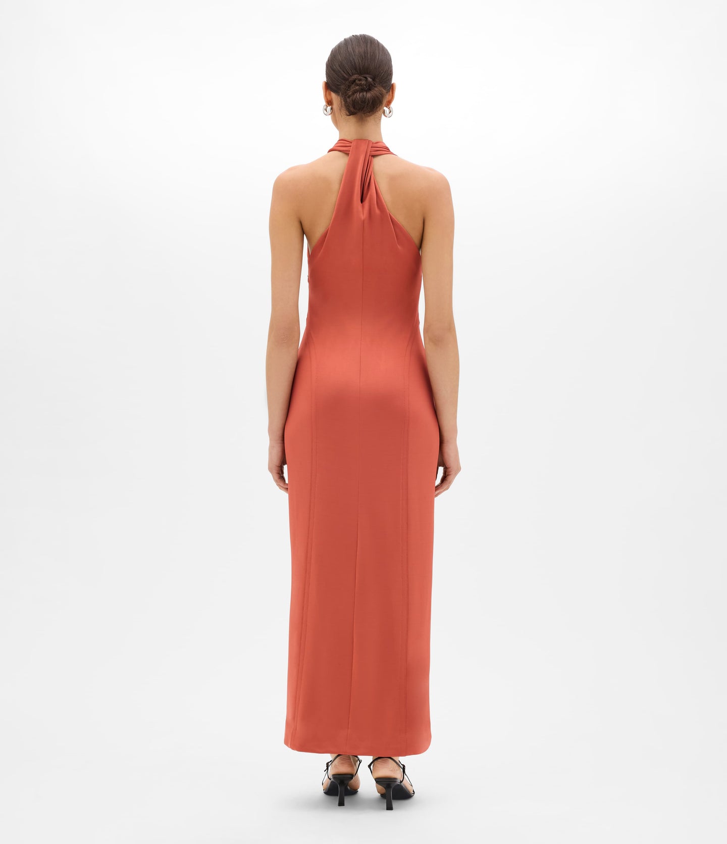 Gathered Halter Dress | Persimmon