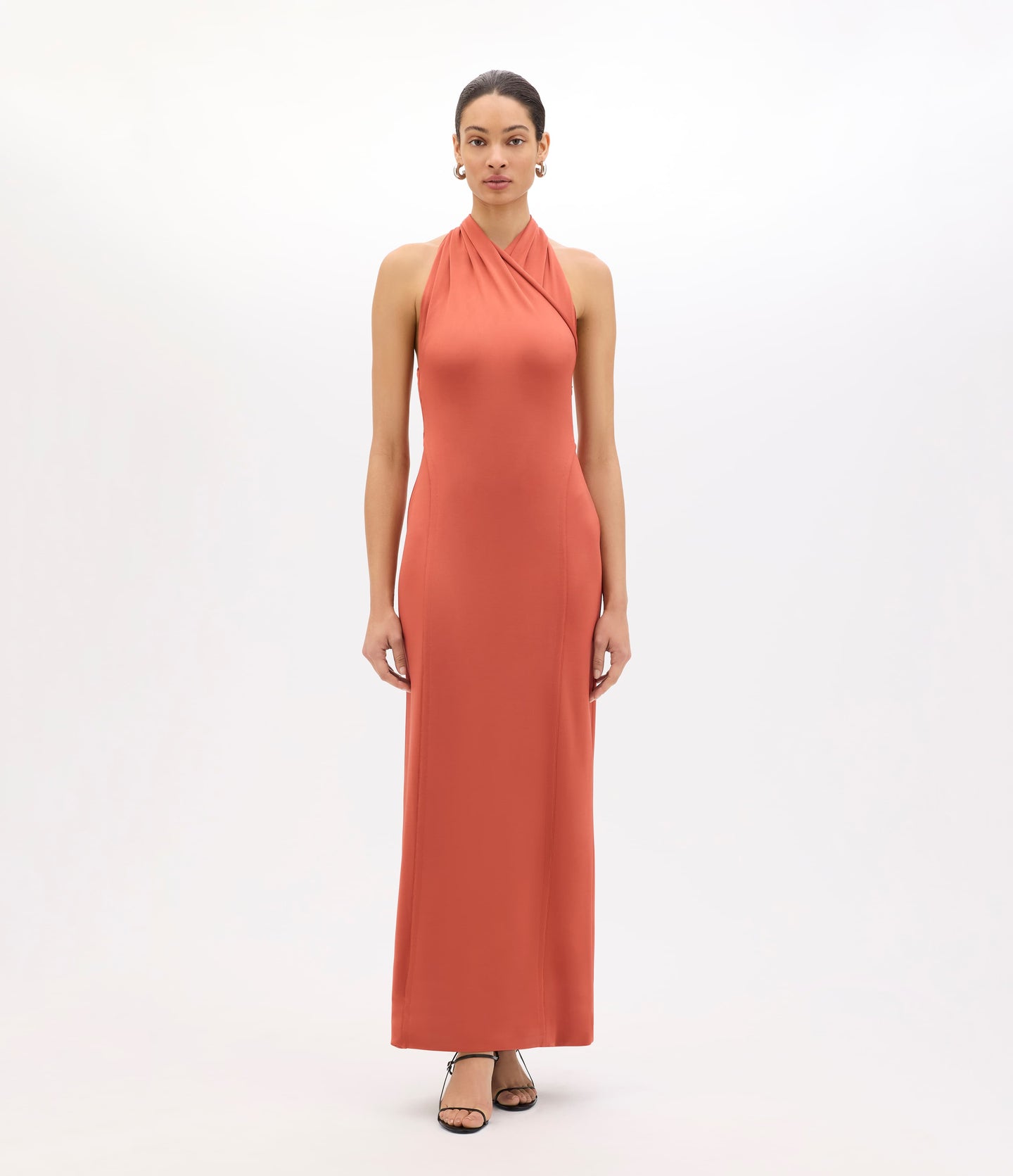 Gathered Halter Dress | Persimmon