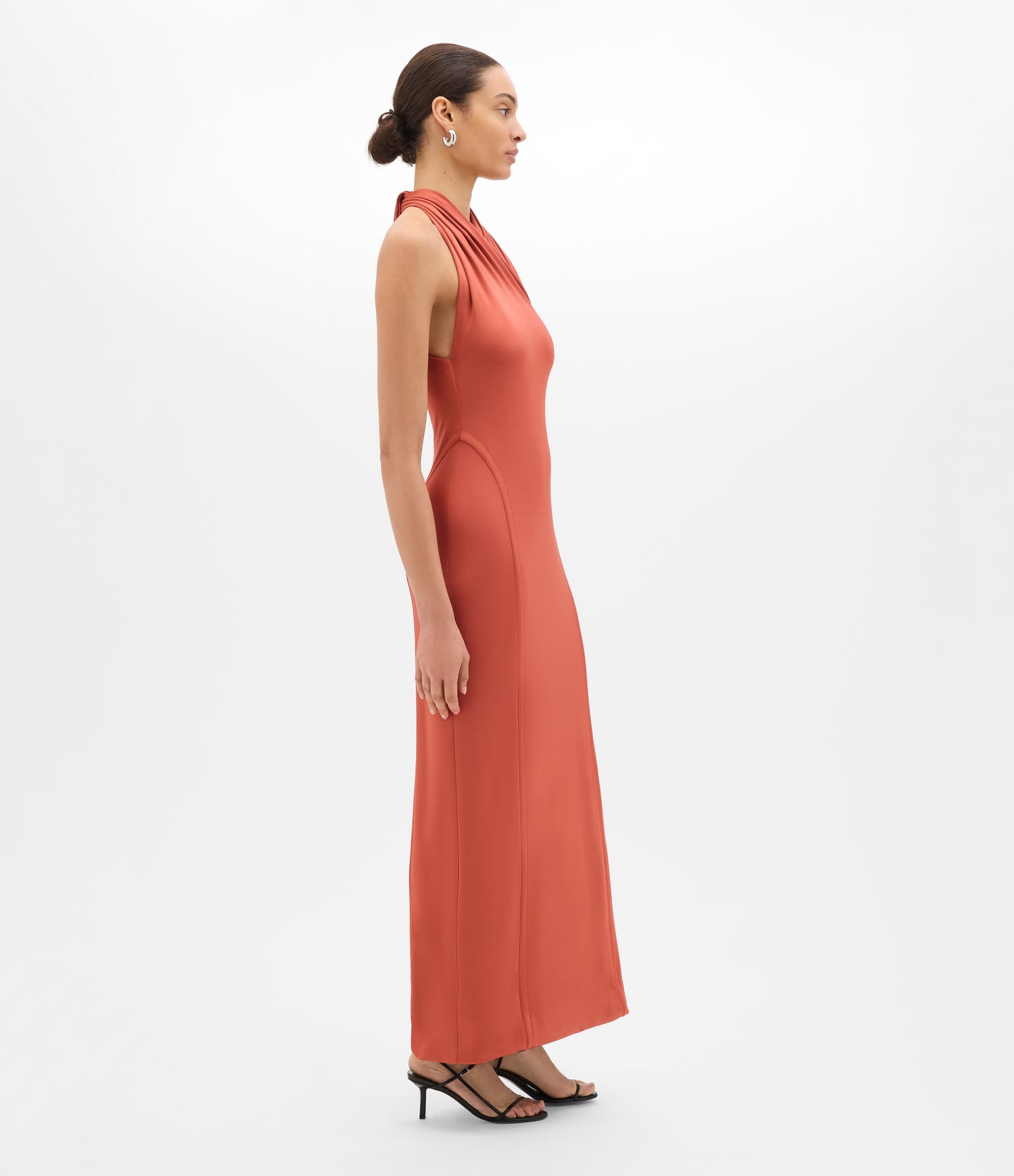 Gathered Halter Dress | Persimmon