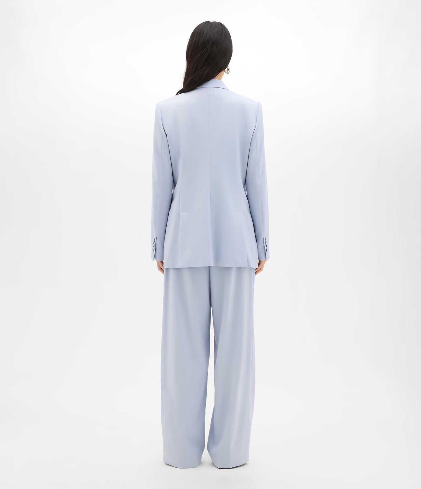 Another Tomorrow Double Breasted Jacket in Sky – Wool Women's Jacket
