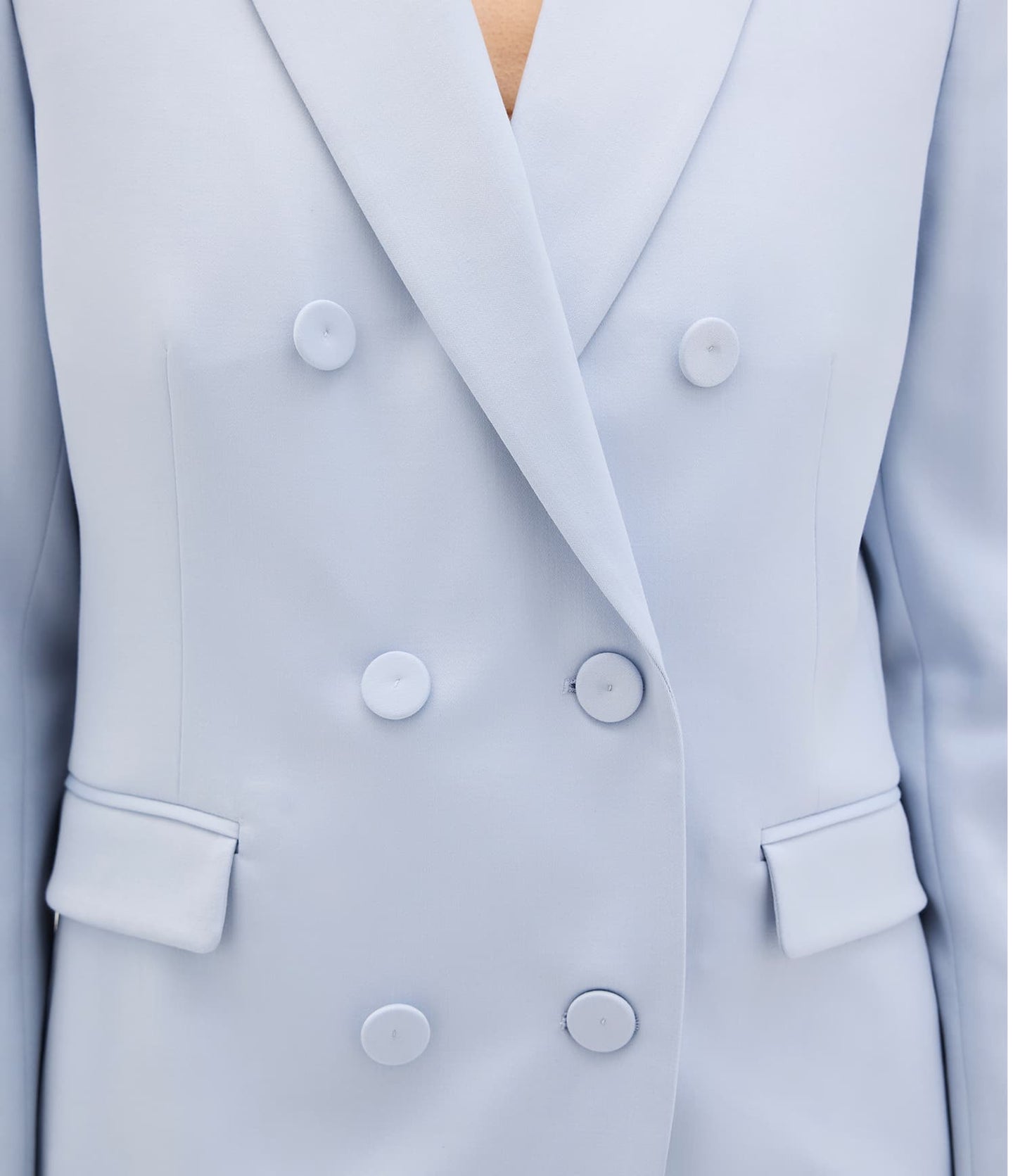 Another Tomorrow Double Breasted Jacket in Sky – Wool Women's Jacket