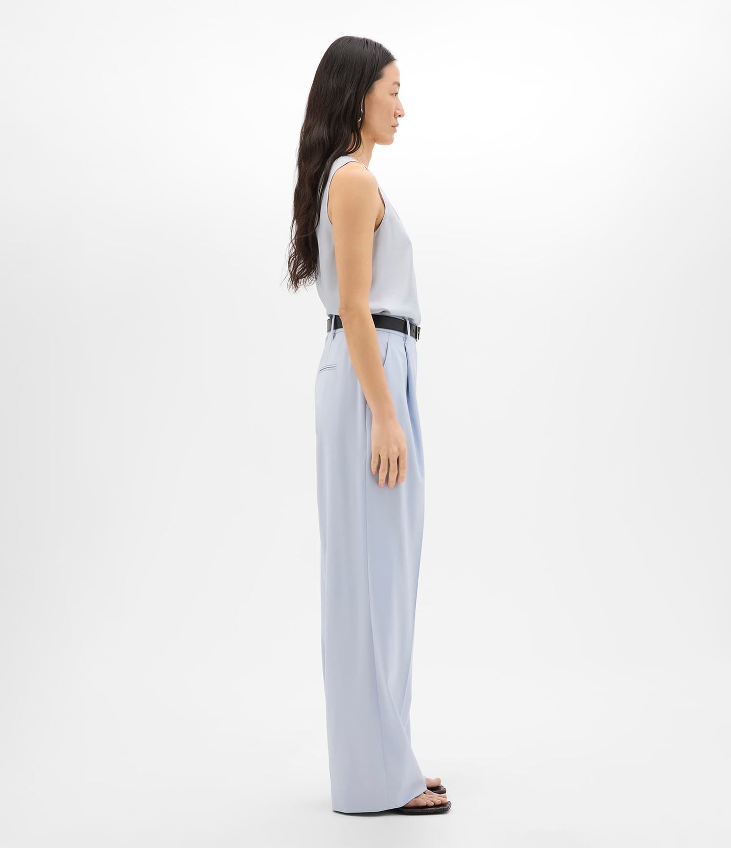 Another Tomorrow Silk Tank in Sky – Silk Women's Top