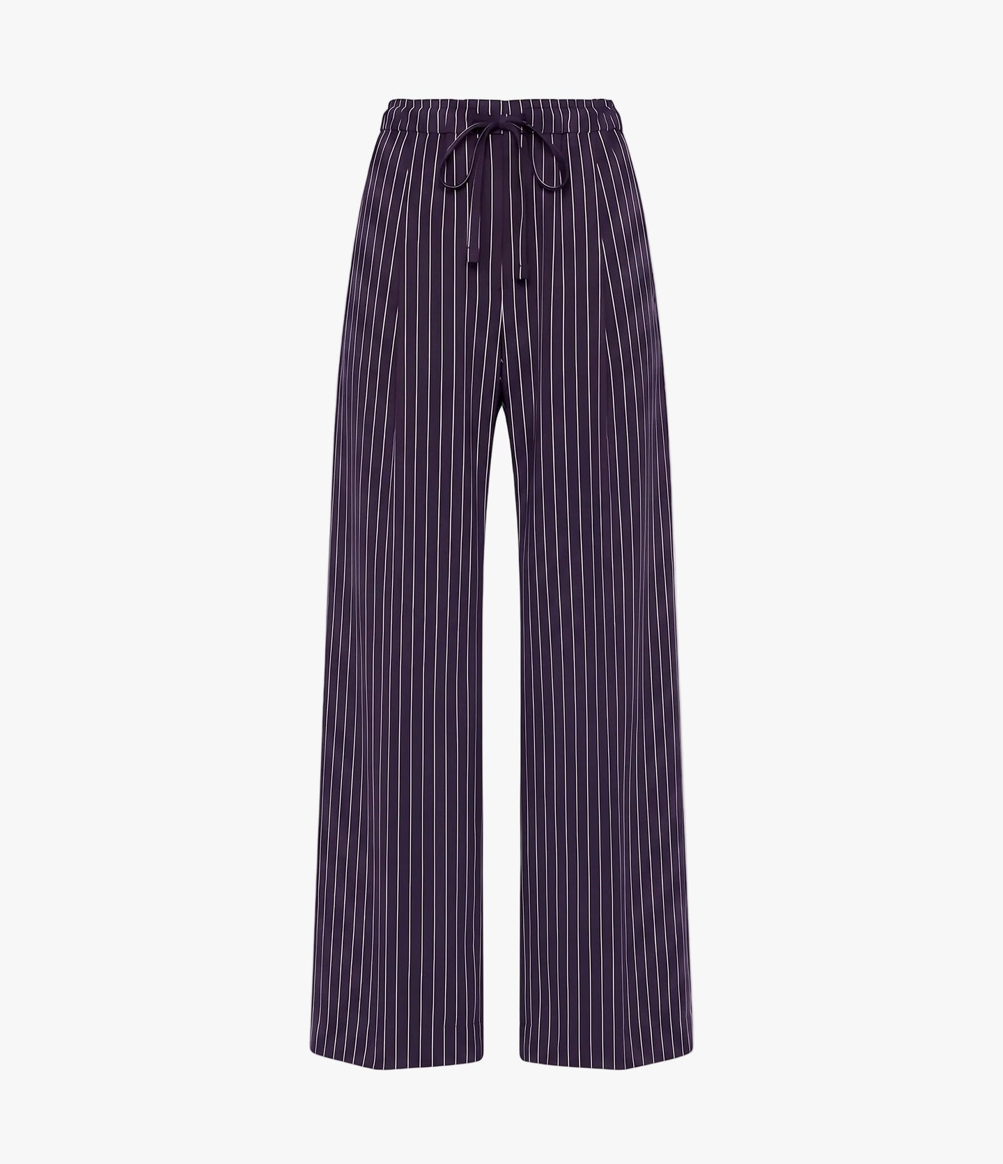 Another Tomorrow Drawcord Pant in Navy/White Stripe – Cotton Women's Trousers