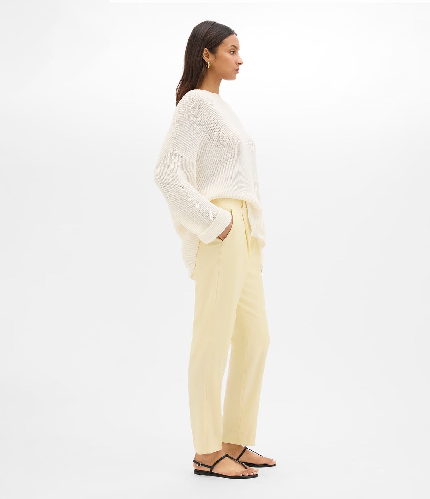 Another Tomorrow Peg Trouser in Sunlight – Wool Women's Trousers
