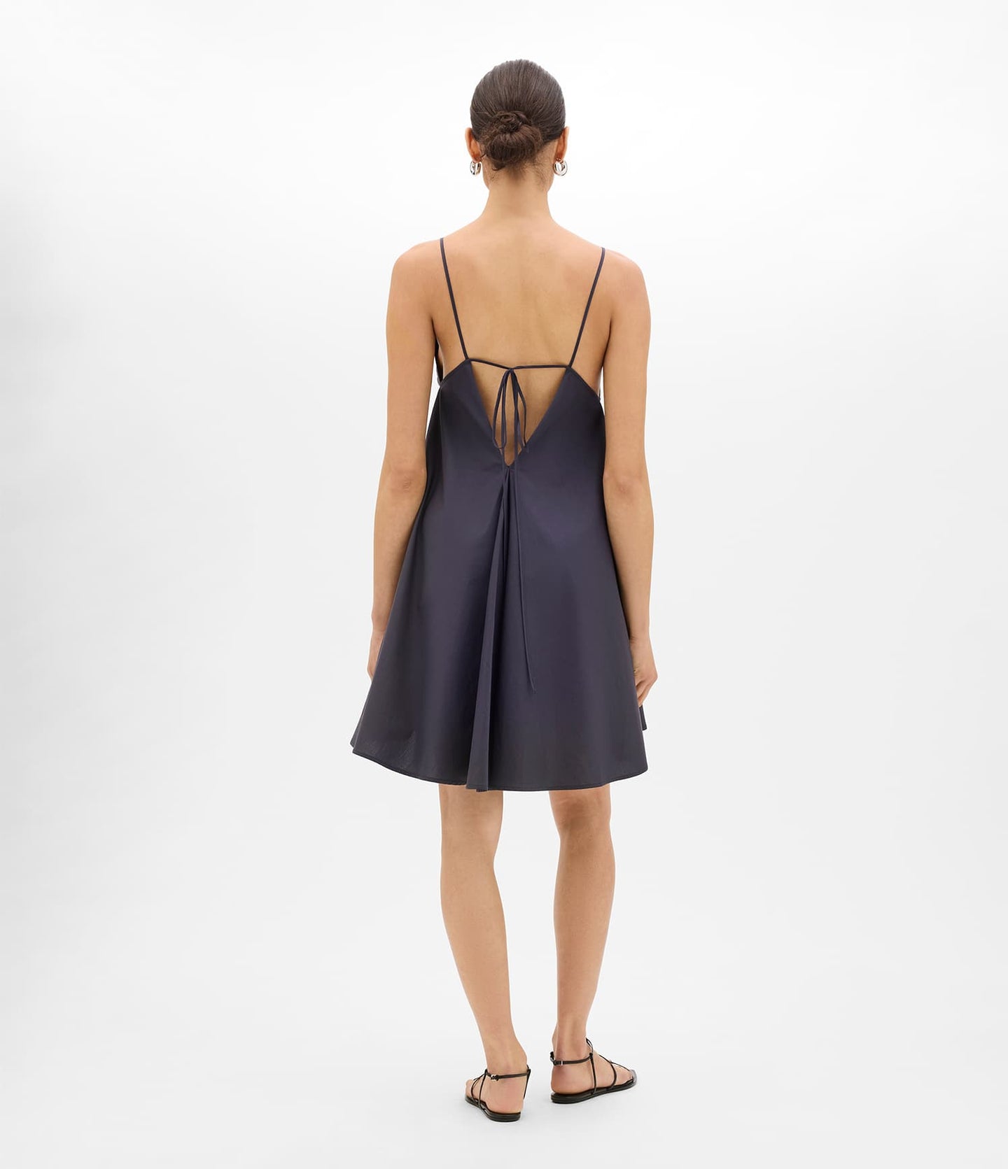 Another Tomorrow Flare Sun Dress in Midnight – Cotton Women's Dress