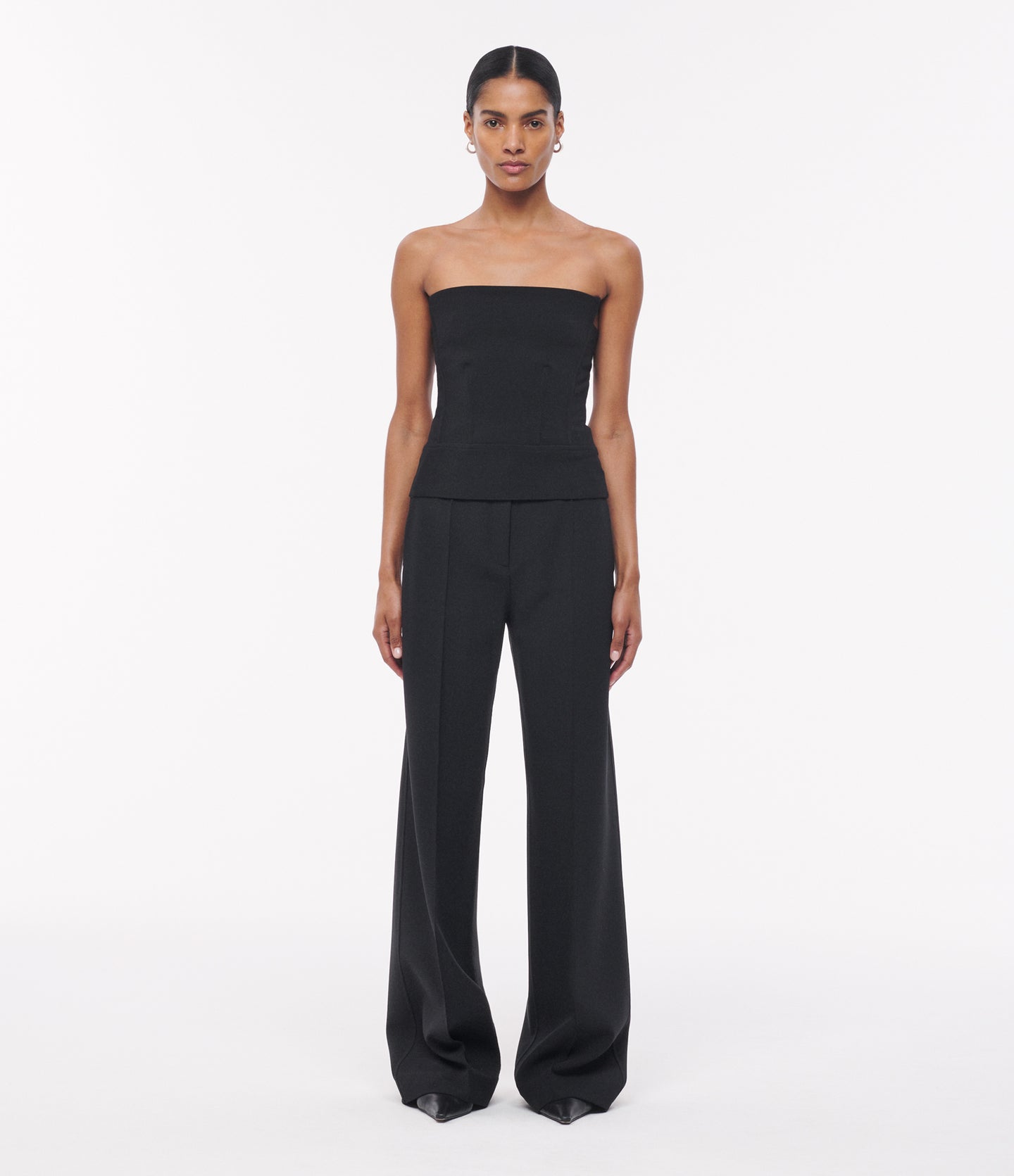 Another Tomorrow Double Face Architectural Bustier in Black – Wool Women's Top