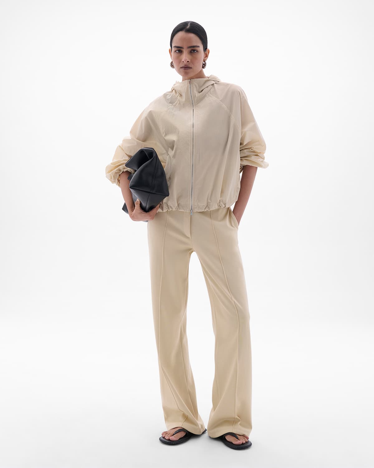 Recycled Nylon Short Blouson | Sand