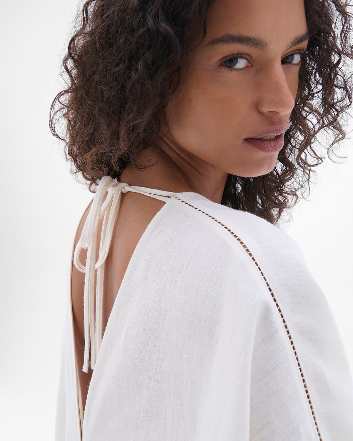 Another Tomorrow Hemp Caftan in White – Hemp Women's Dress