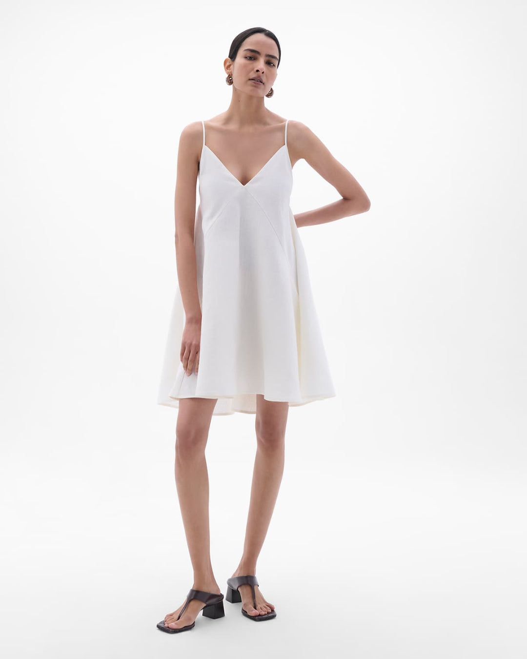 Another Tomorrow Flare Sun Dress in White – Hemp Women's Dress