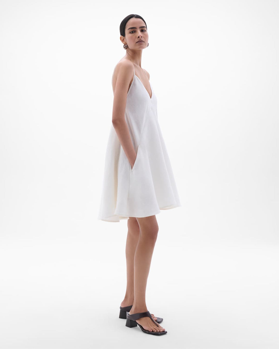 Another Tomorrow Flare Sun Dress in White – Hemp Women's Dress