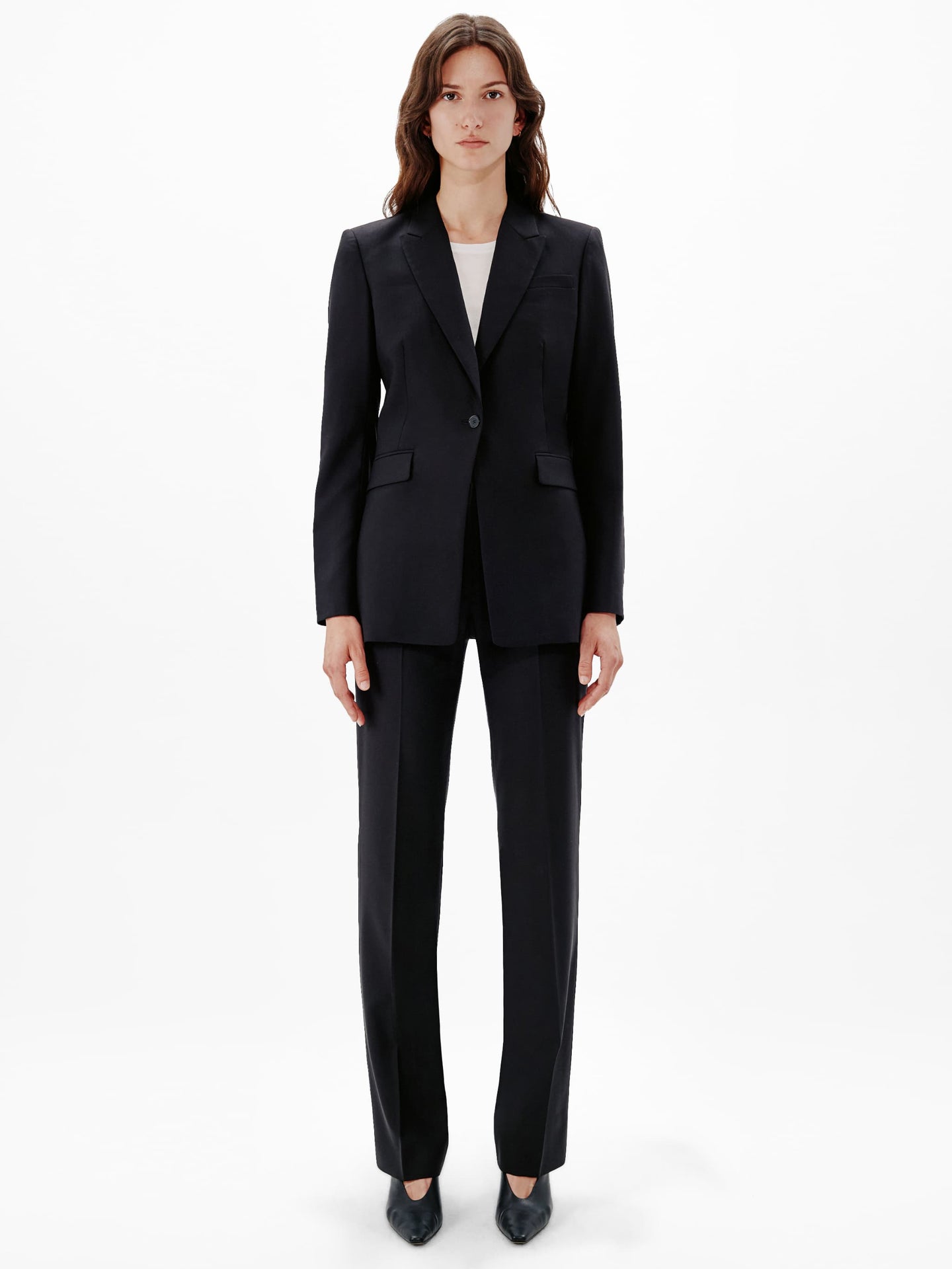 Another Tomorrow Single Button Jacket in Black – Wool Women's Jacket