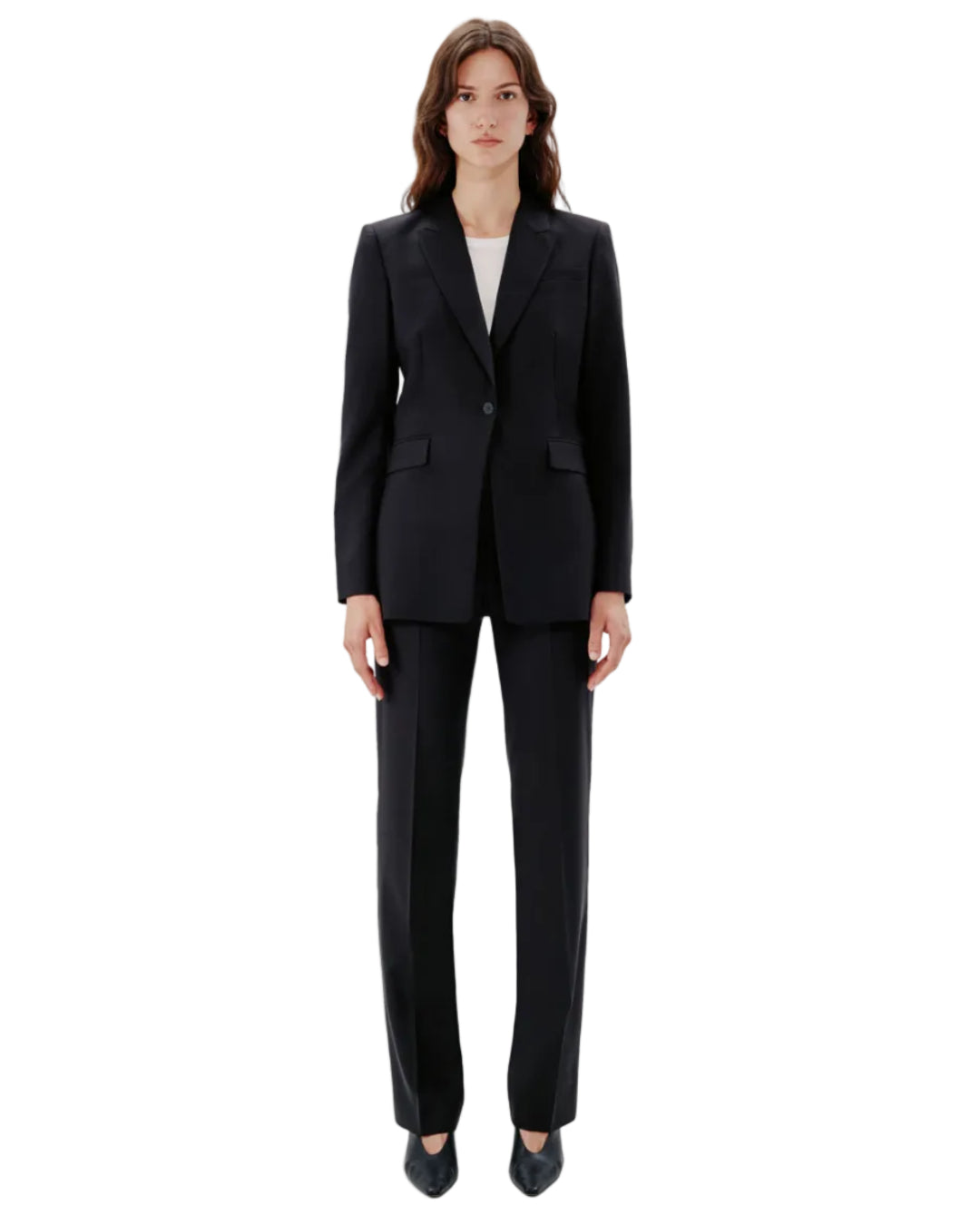 Another Tomorrow Single Button Jacket in Black – Wool Women's Jacket