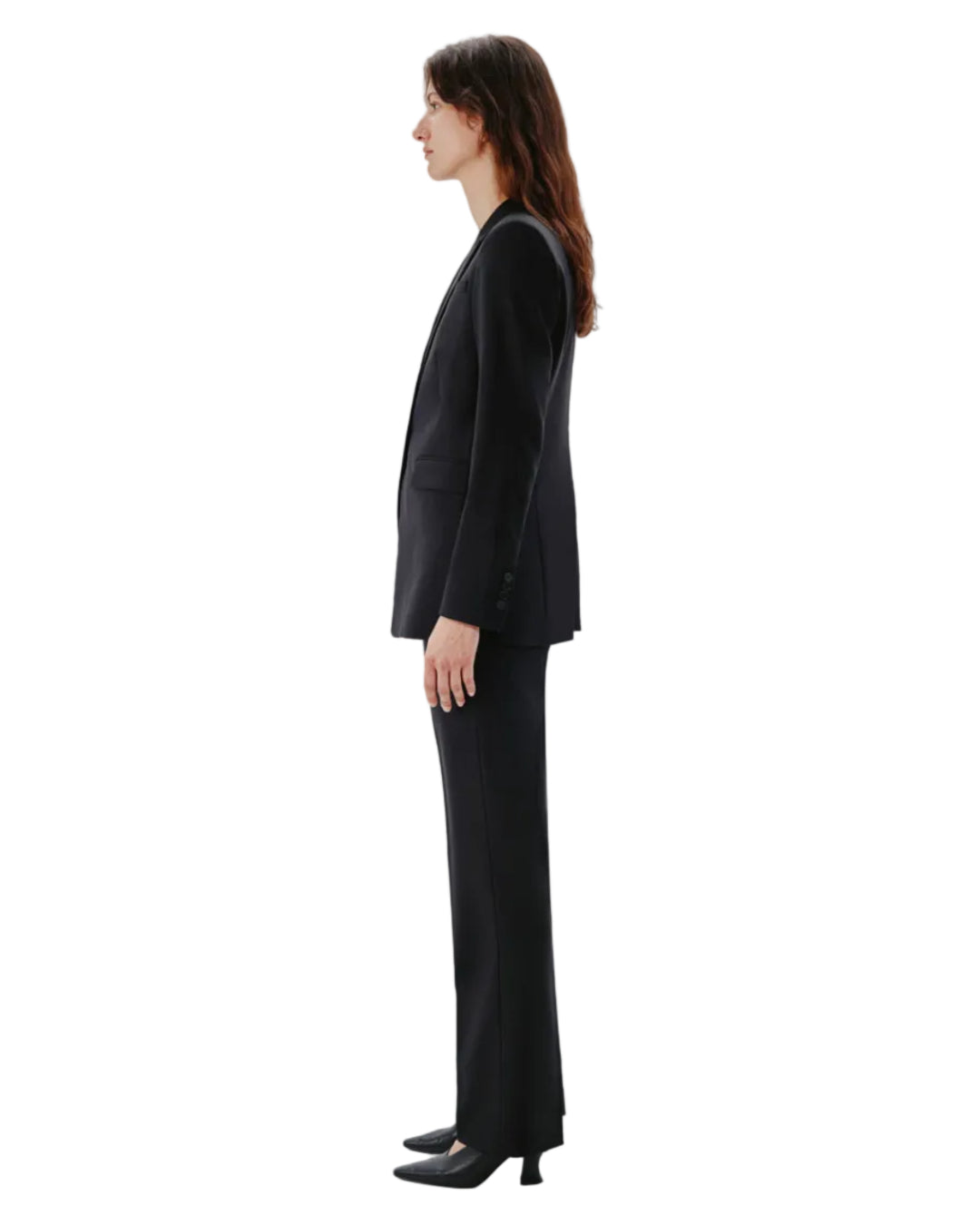 Another Tomorrow Single Button Jacket in Black – Wool Women's Jacket
