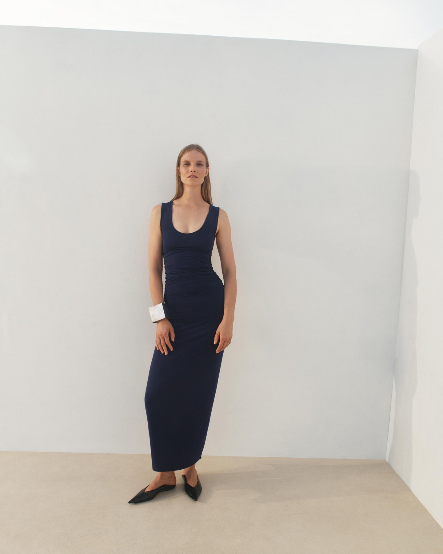 Ruched Tank Dress | Indigo in indigo