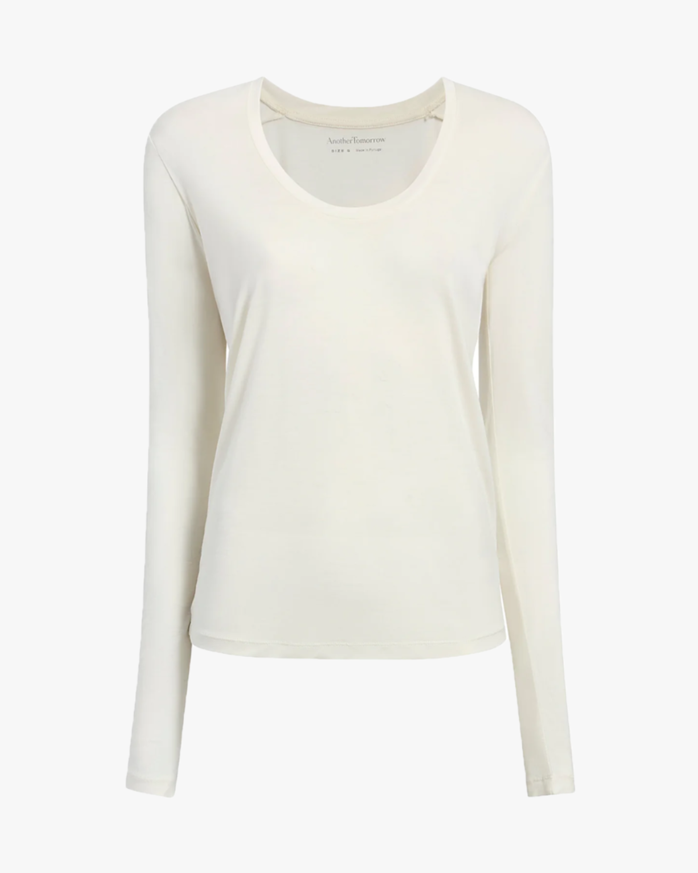 Another Tomorrow Long Ballet Scoop Tee in Vanilla – Jersey Women's Top