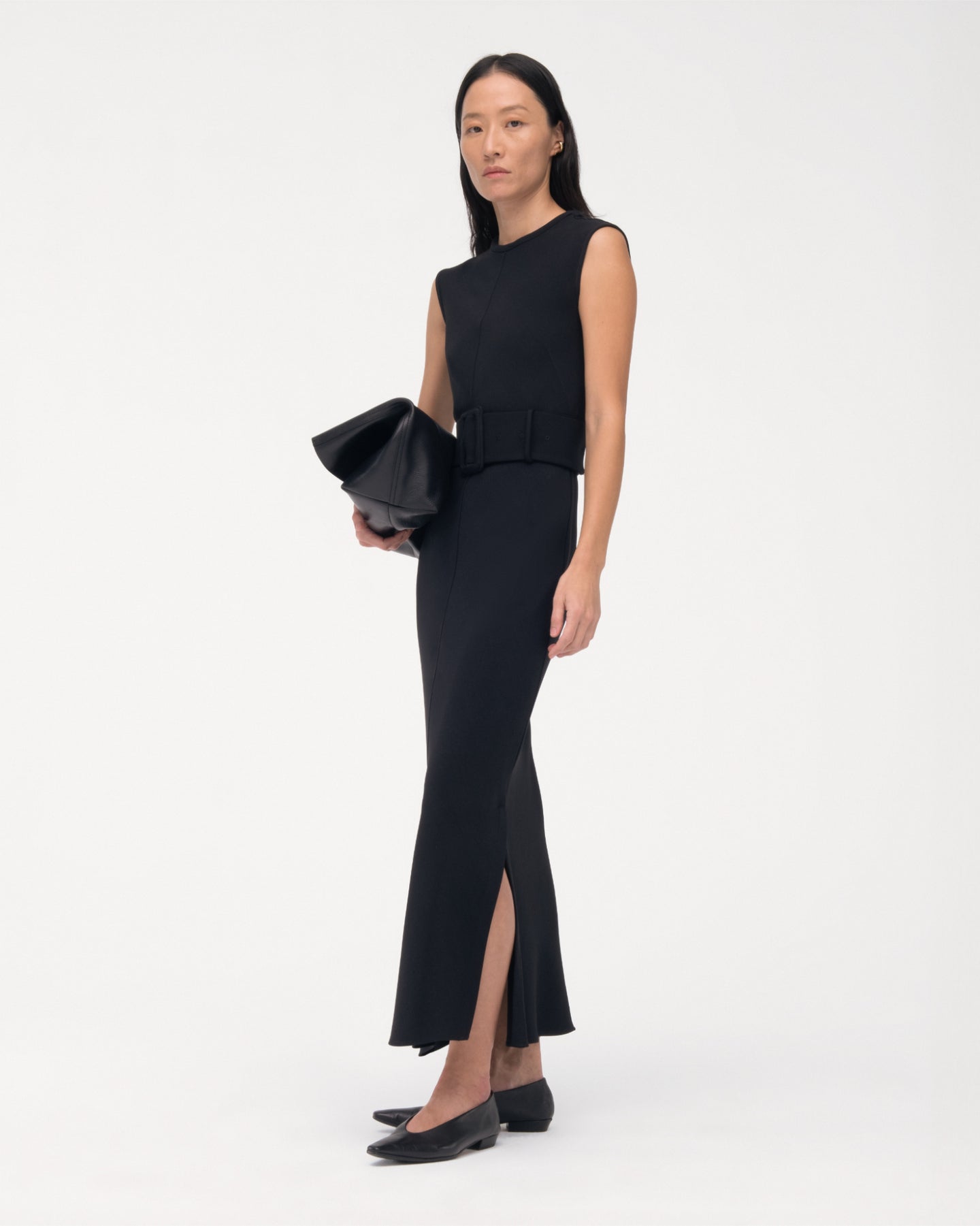 Bias Belted Dress - Resale | Black in black