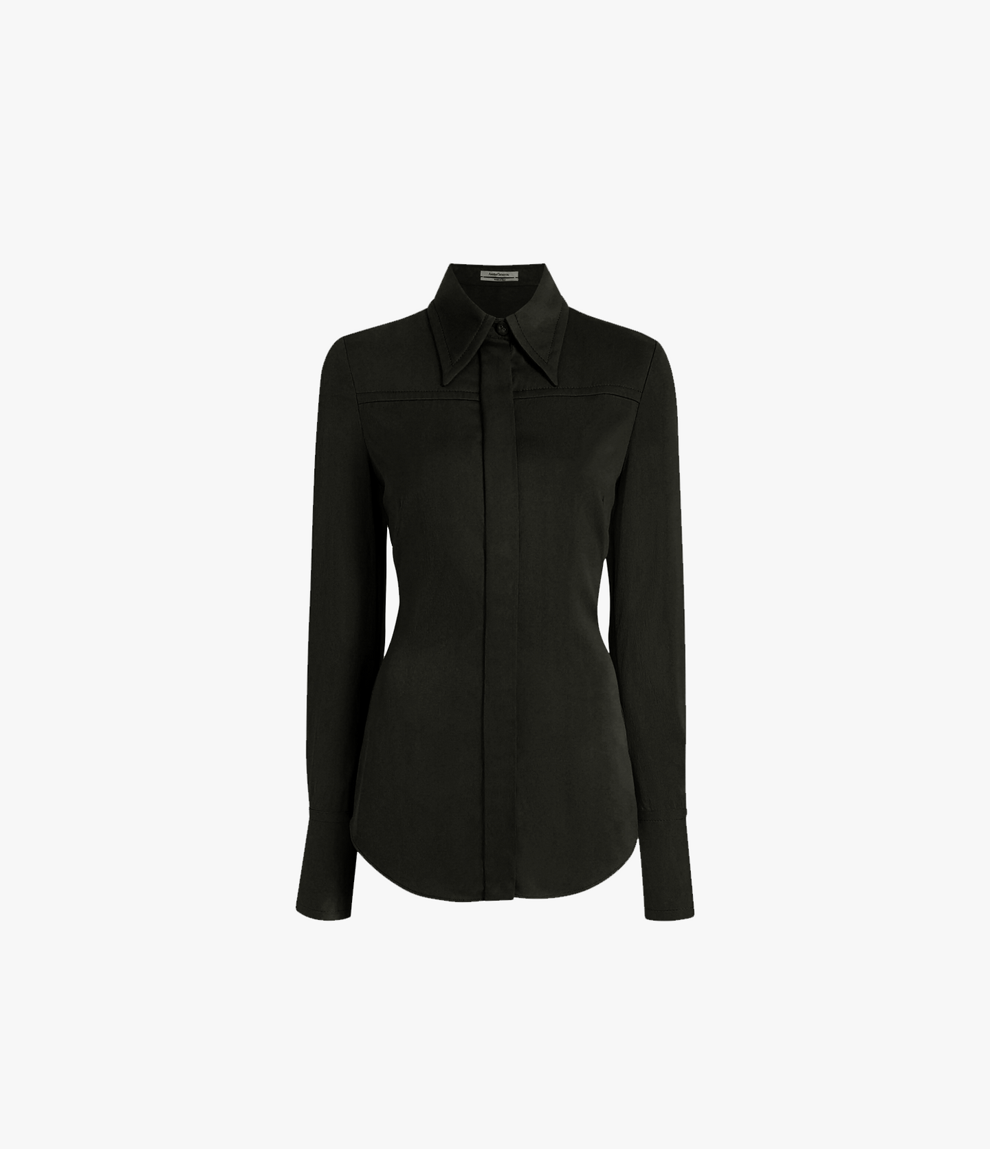 Bias Seamed Shirt | Black in black