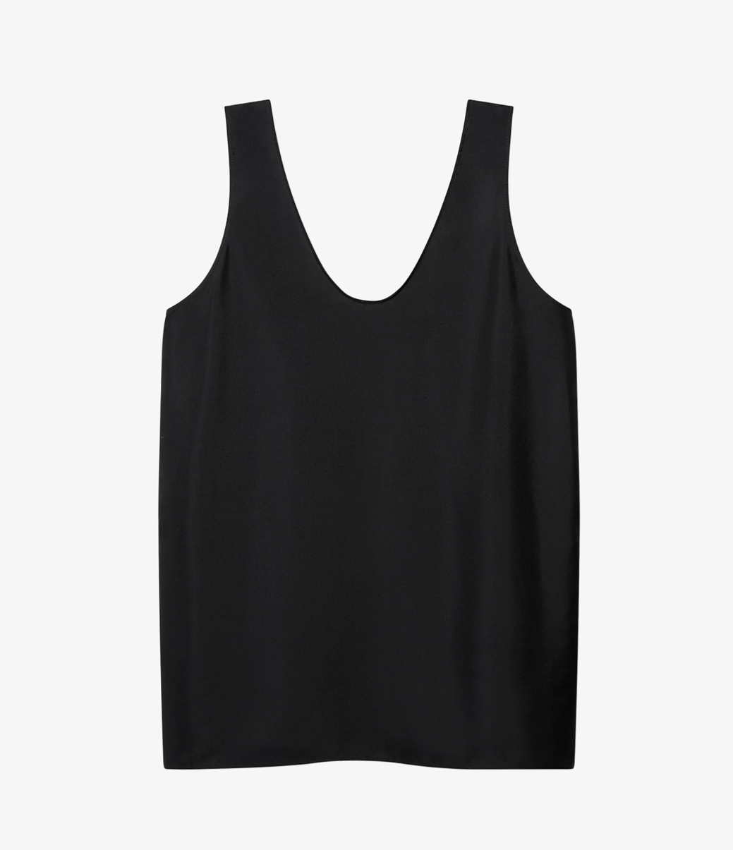Silk Tank | Black in black