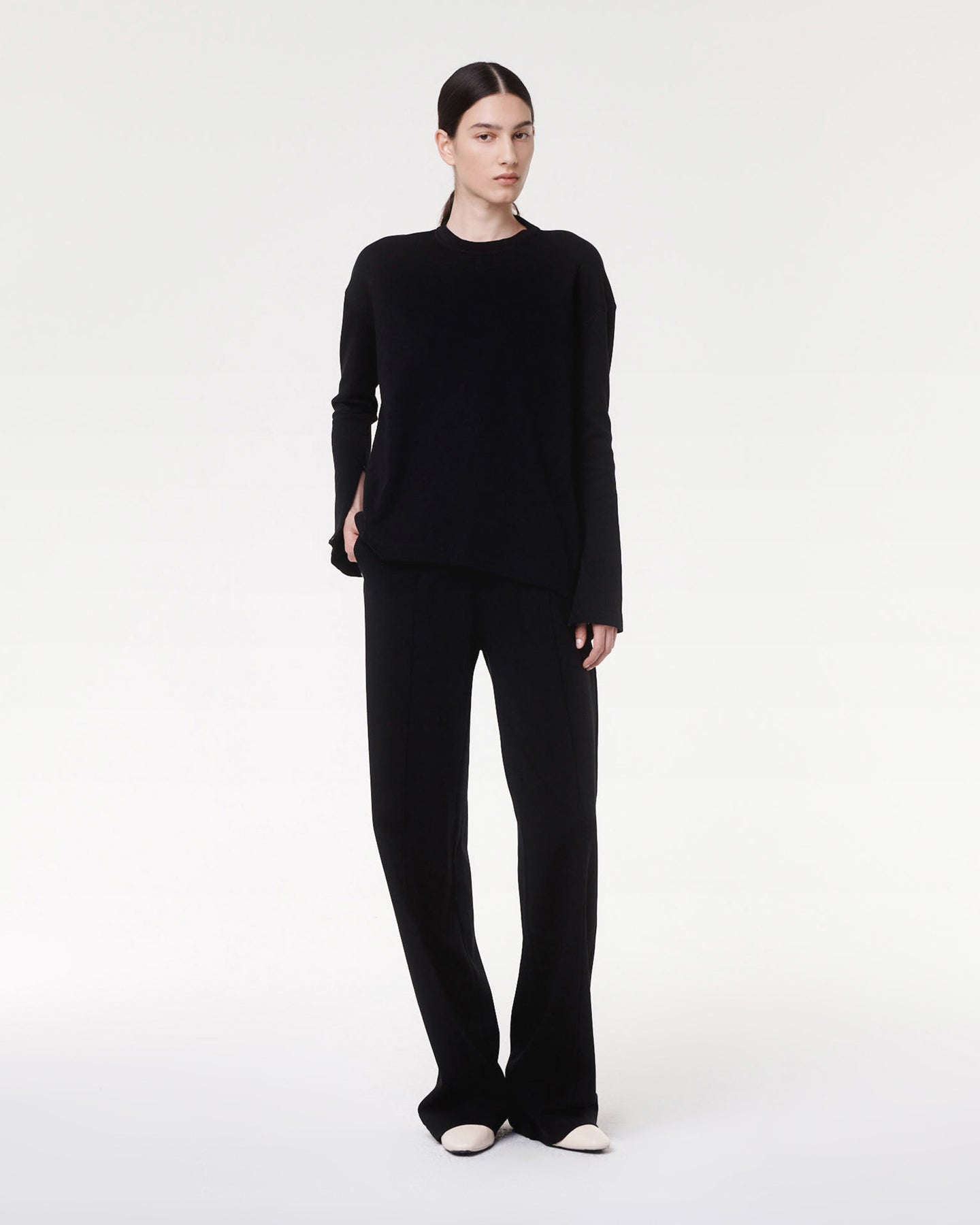 Luxe Seamed Lounge Pant | Black in black