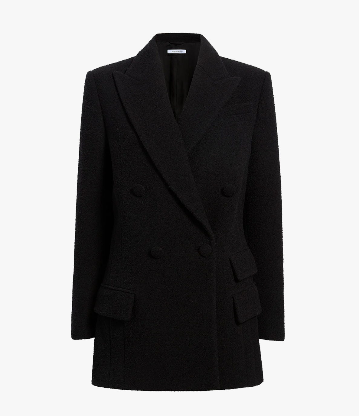 Another Tomorrow Boucle Blazer Coat in Black – Wool Women's Outerwear