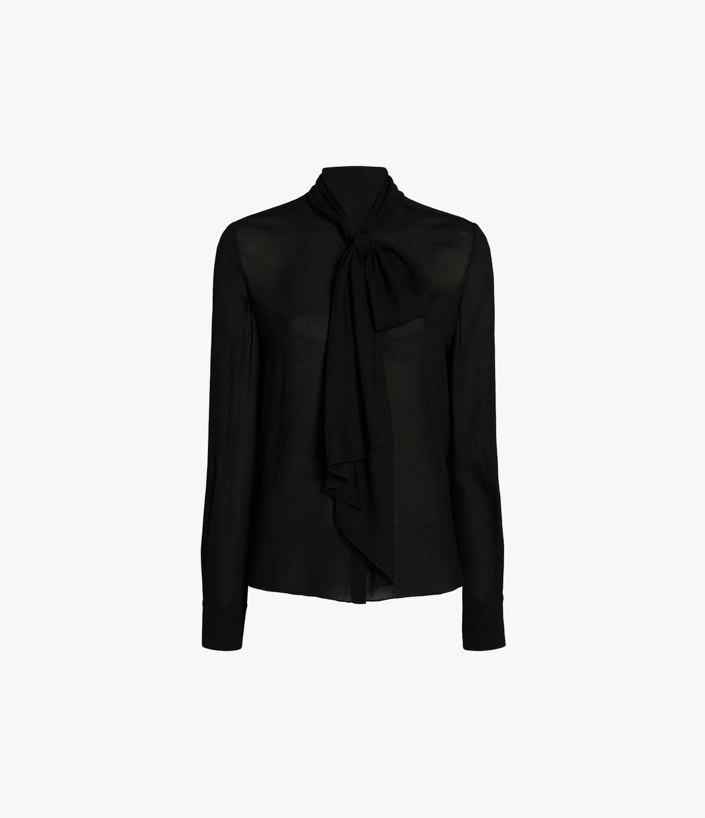 Another Tomorrow Bow Blouse in Black – Silk Women's Top