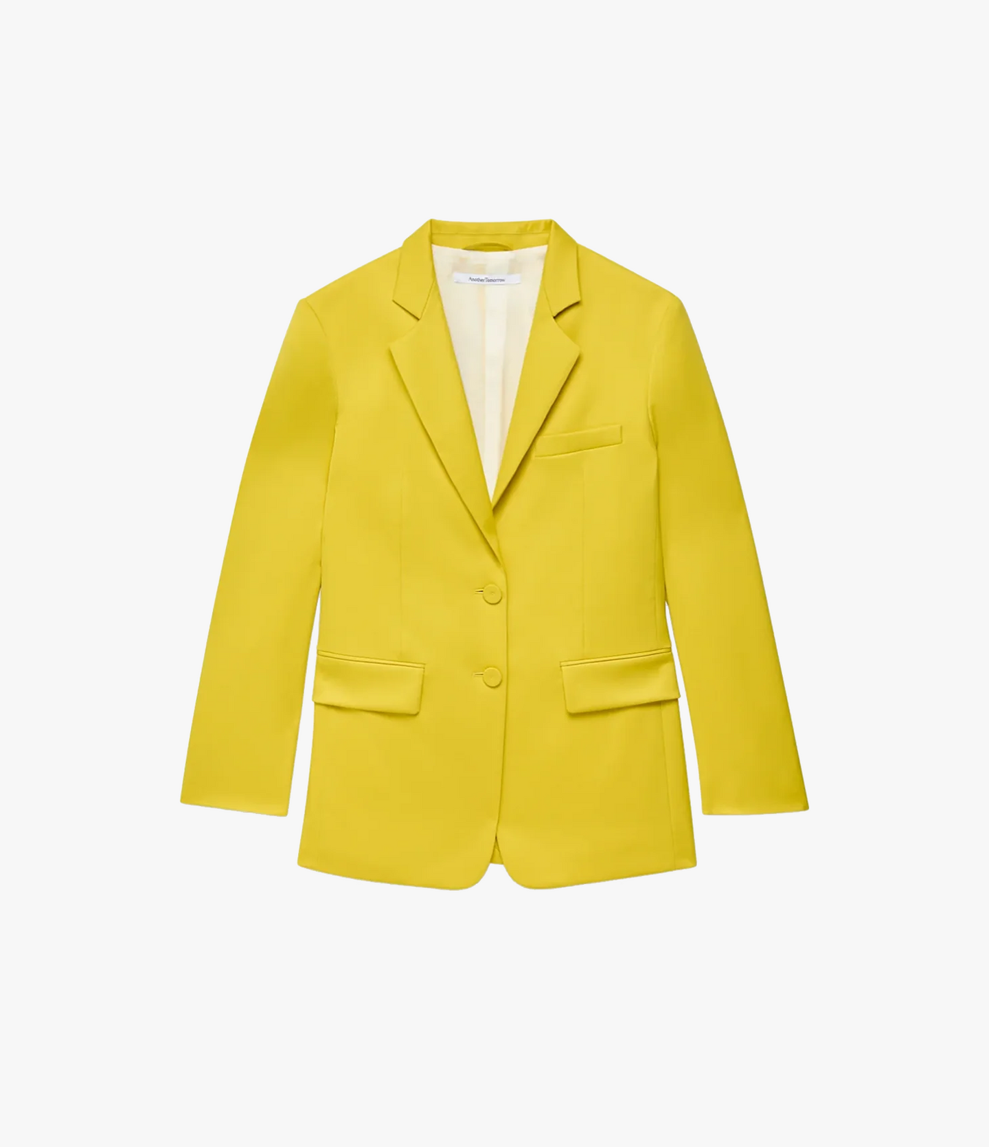 Another Tomorrow Oversized Blazer in Bright Chartreuse – Wool Women's Jacket