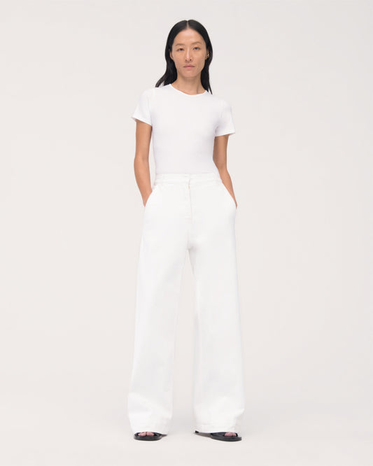 Another Tomorrow Carpenter Denim Pant in Off White – Denim Women's Trousers