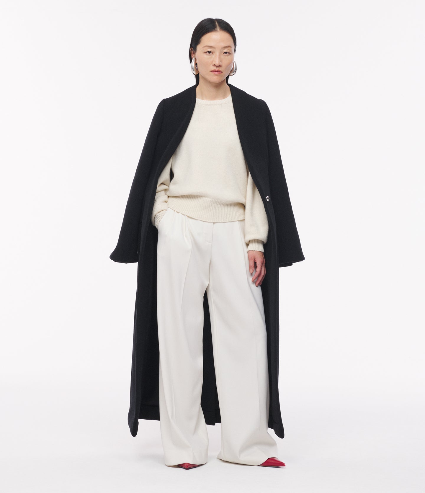 Another Tomorrow Cashmere Knit Sweatshirt in Ivory – Cashmere Women's Knitwear