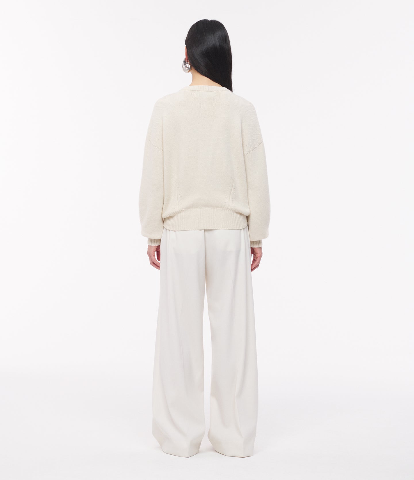 Another Tomorrow Cashmere Knit Sweatshirt in Ivory – Cashmere Women's Knitwear