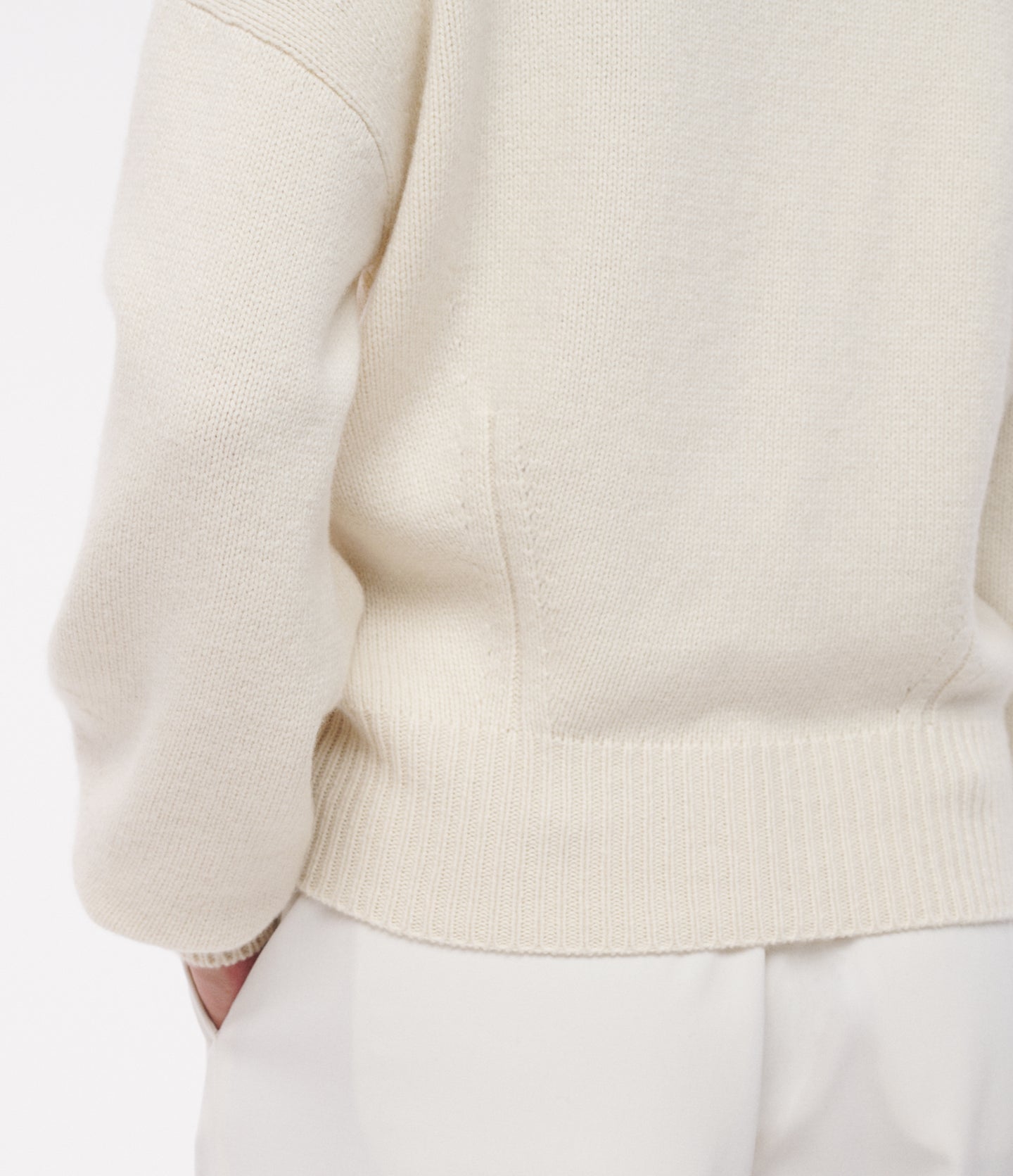 Another Tomorrow Cashmere Knit Sweatshirt in Ivory – Cashmere Women's Knitwear