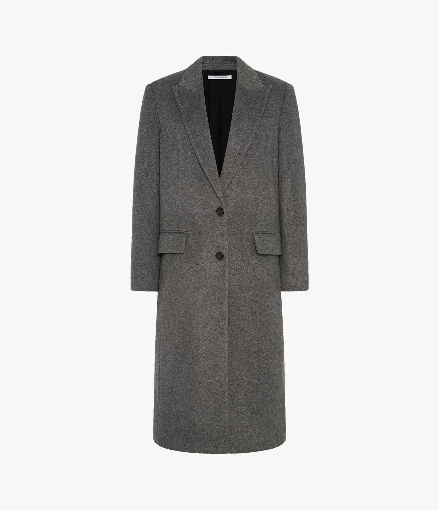 Another Tomorrow Cashmere Tailored Overcoat in Grey Melange – Cashmere Women's Outerwear