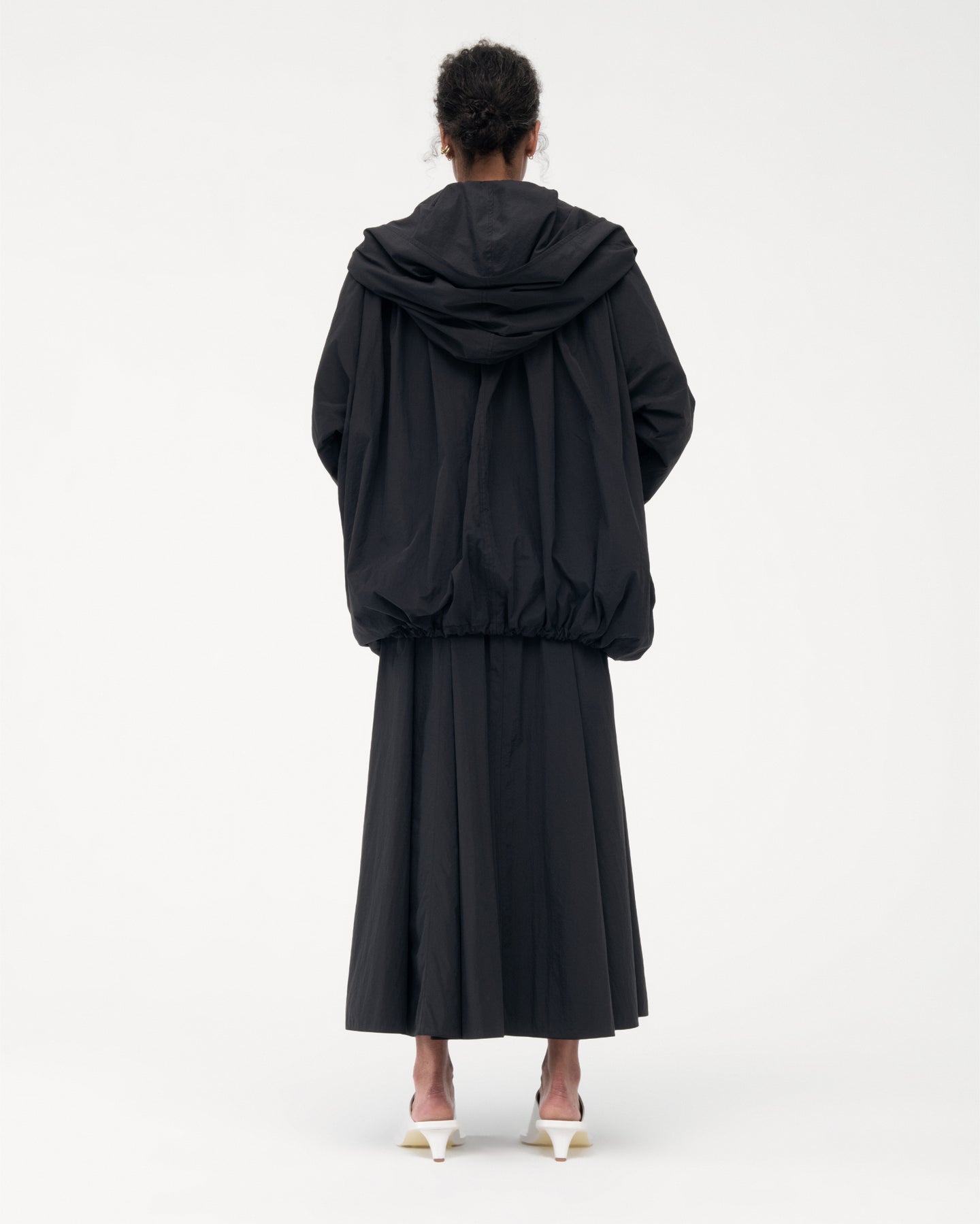 Another Tomorrow Cocoon Anorak in Black – Nylon Women's Outerwear