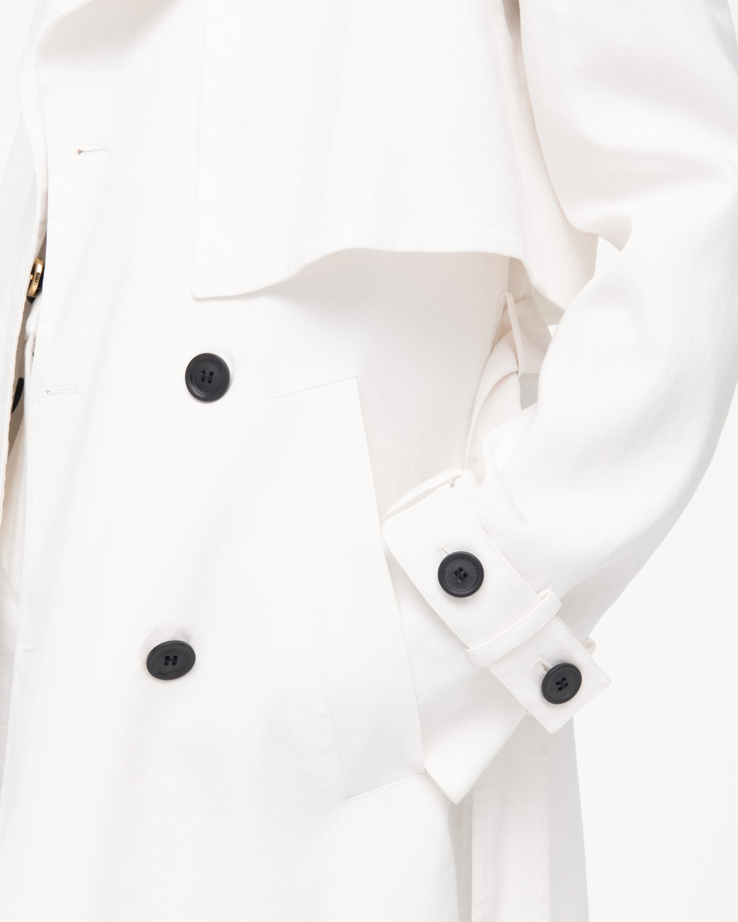 Another Tomorrow Convertible Trench in Off White – Viscose Women's Outerwear