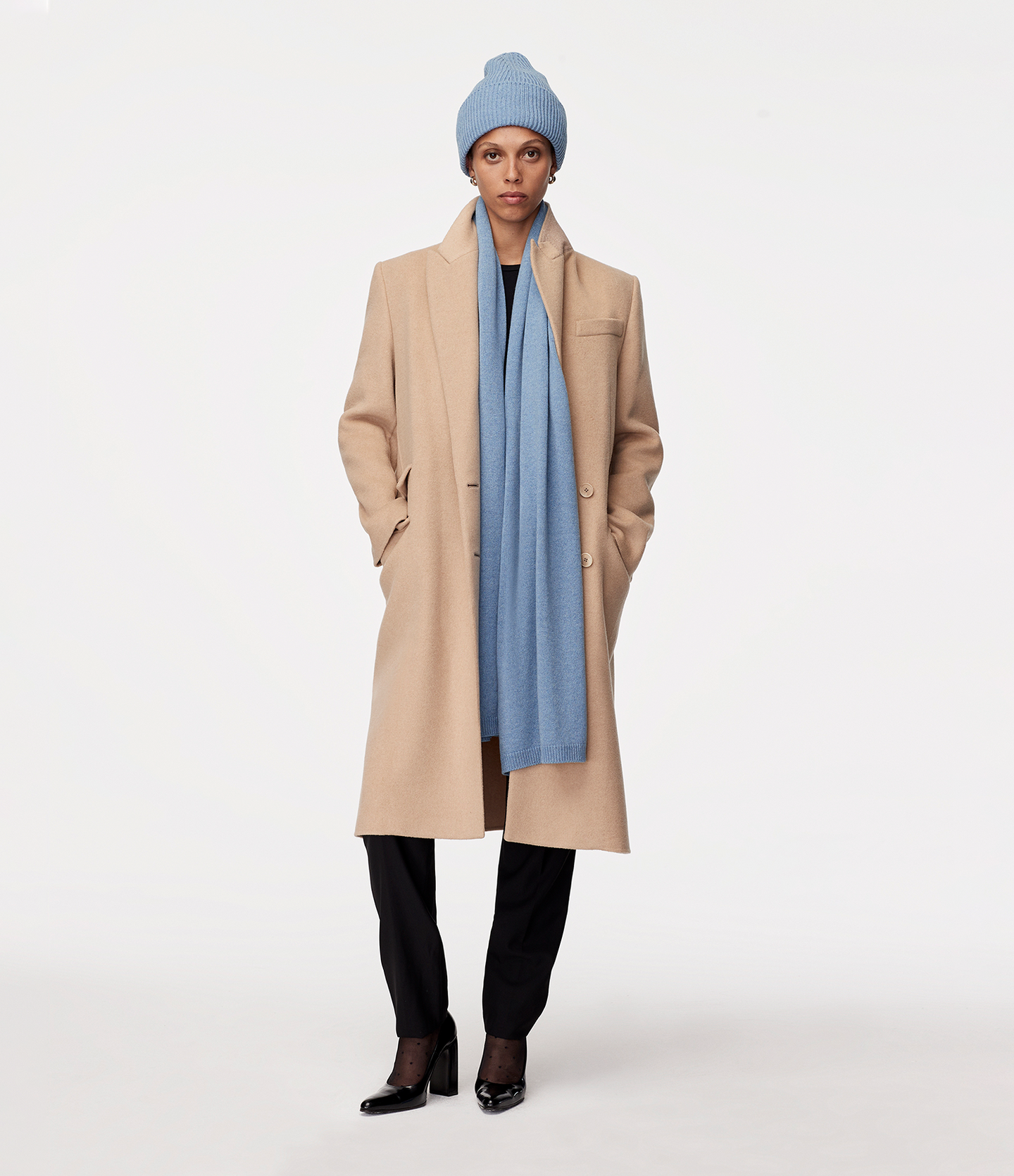 Another Tomorrow Cashmere Beanie in Cornflower – Cashmere