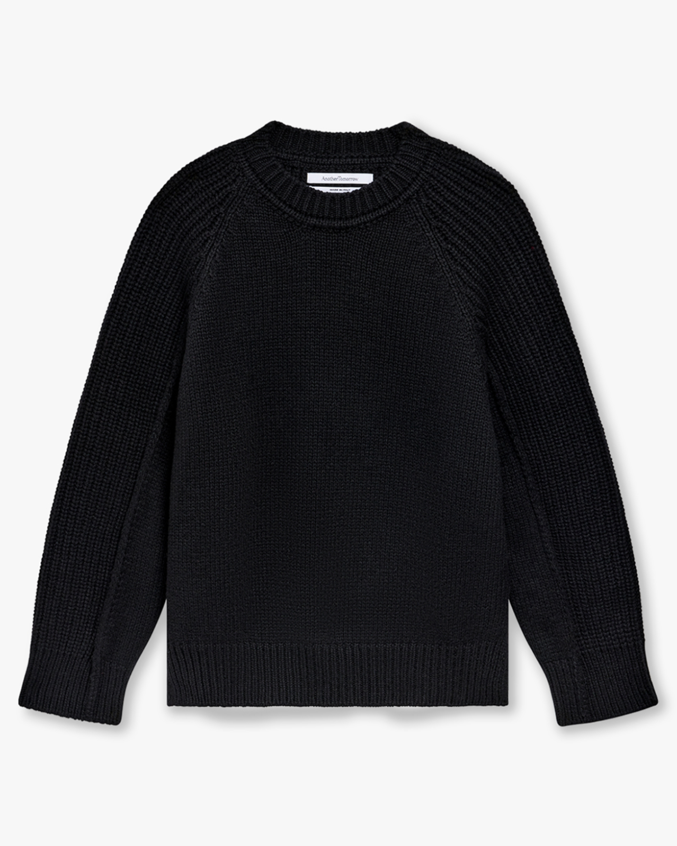 Another Tomorrow Cashmere Oversized Crewneck in Black – Cashmere Women's Knitwear